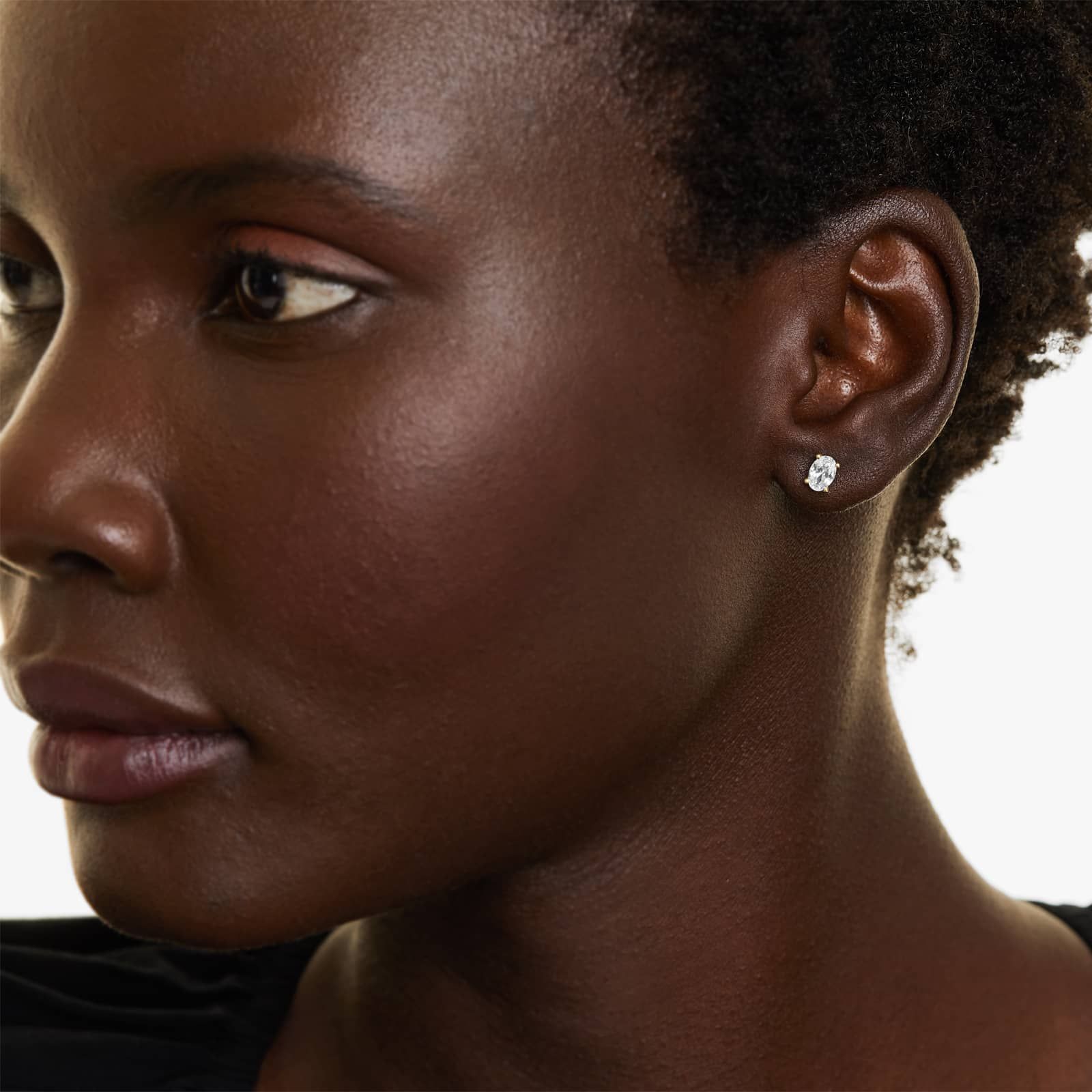 Oval Lab Grown Diamond Push Back Stud Earrings, EF Color, VS Clarity, IGI Certified