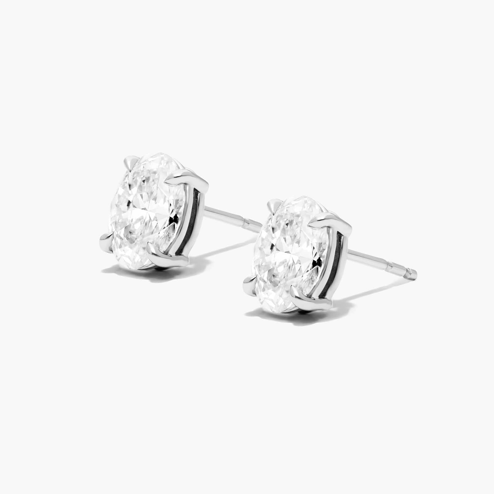 14K Yellow Gold Oval Shape Lab Created Diamond Stud Earrings