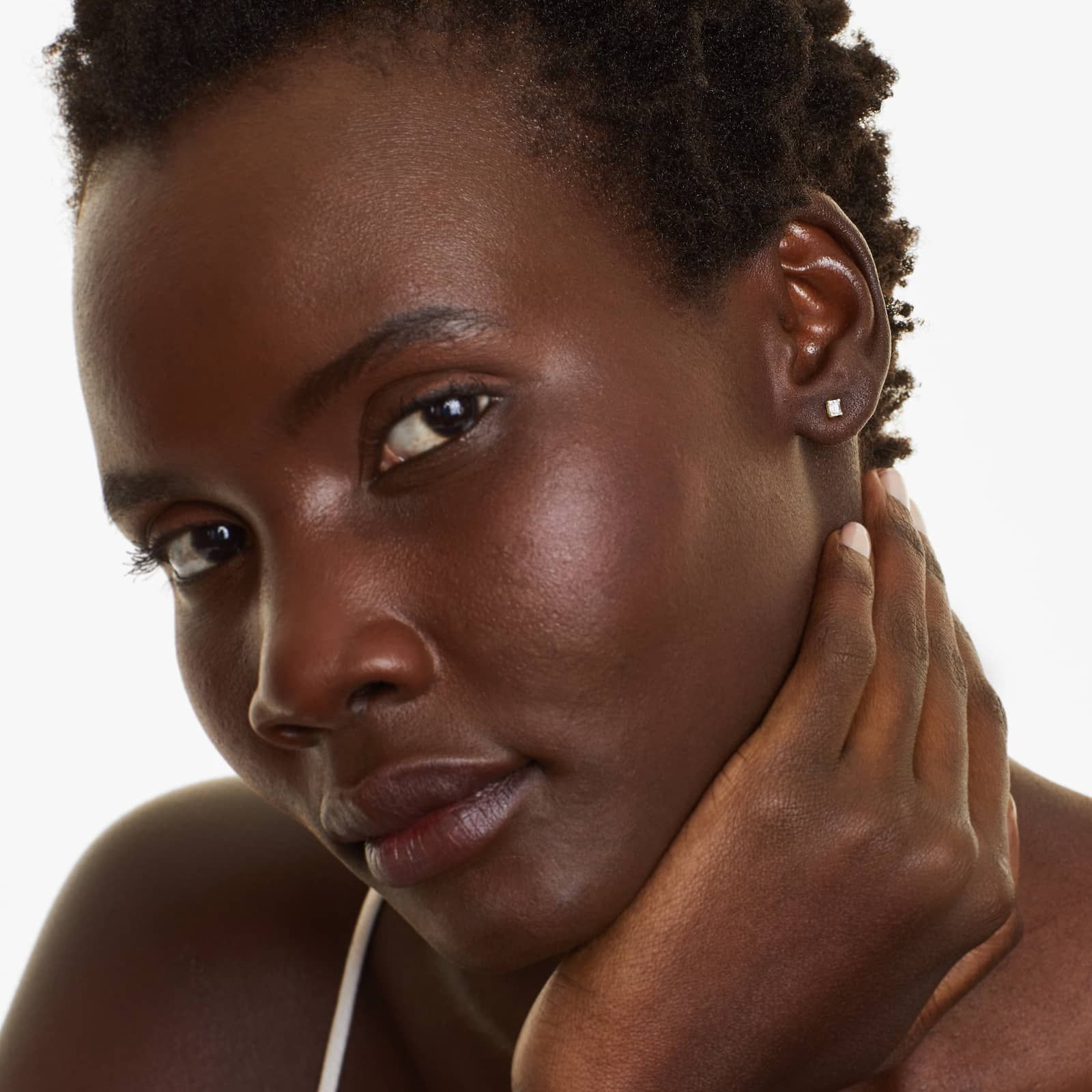 Emerald Lab Grown Diamond Push Back Stud Earrings, EF Color, VS Clarity, IGI Certified