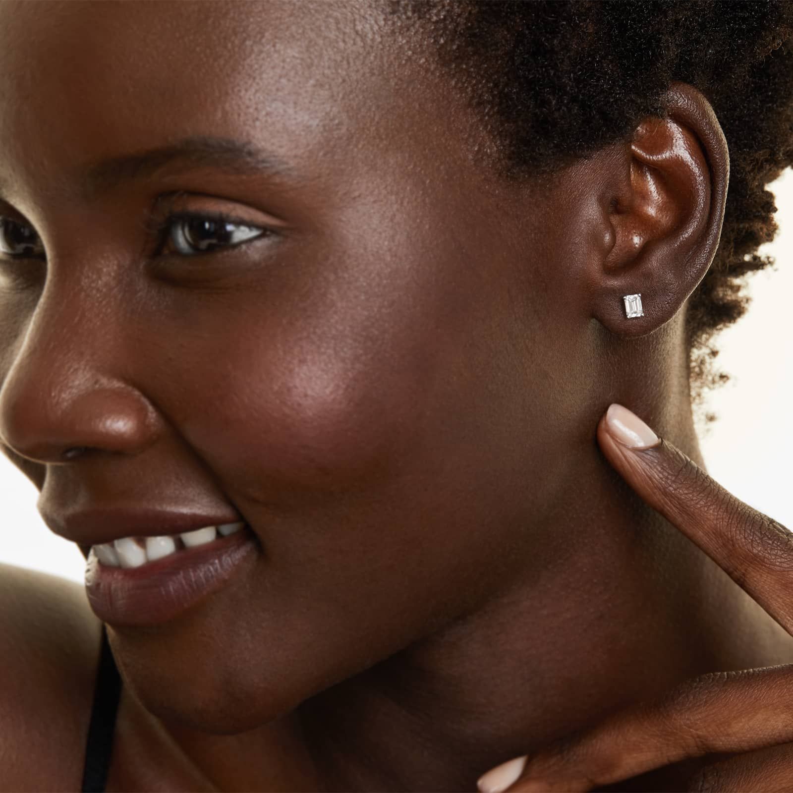 Emerald Lab Grown Diamond Push Back Stud Earrings, EF Color, VS Clarity, IGI Certified