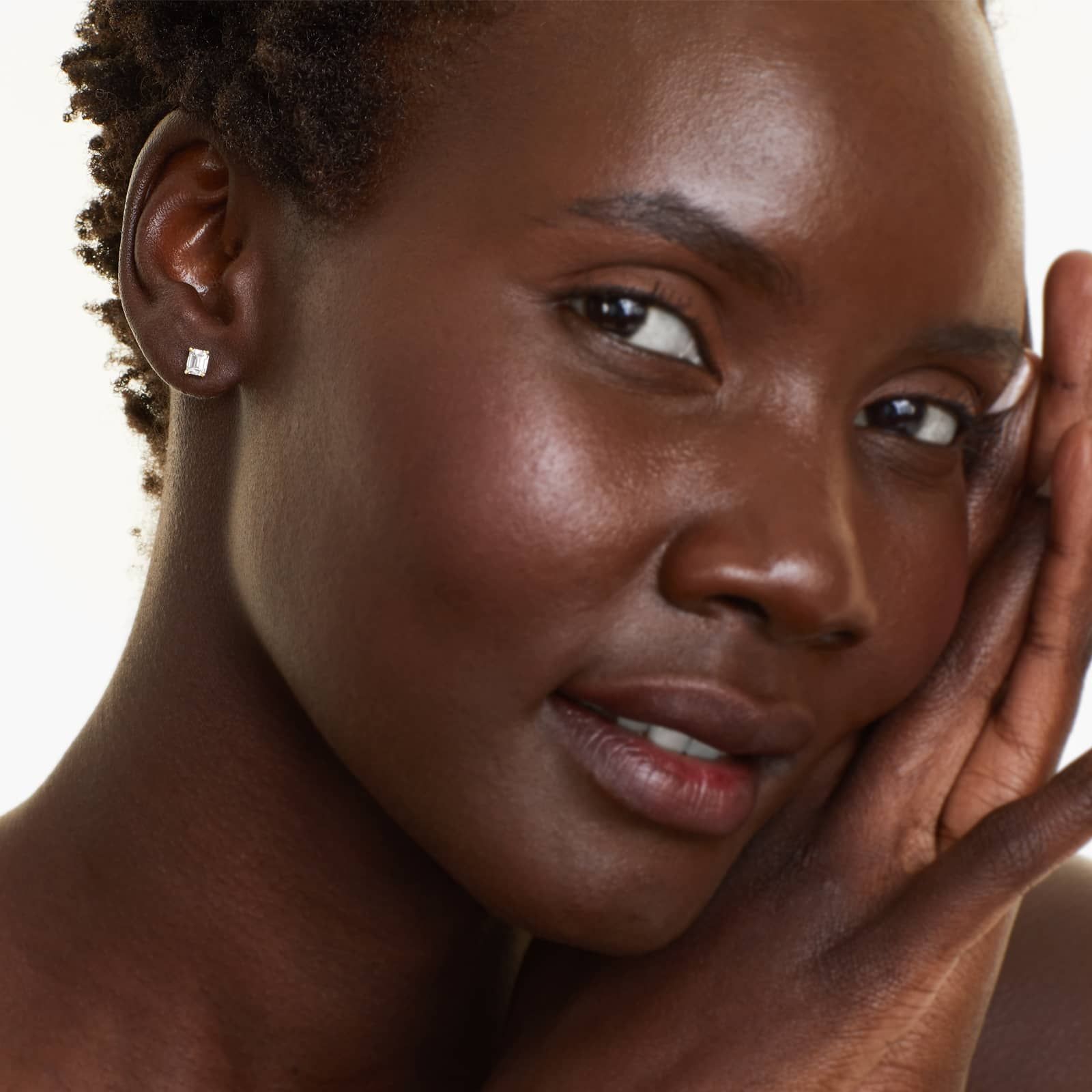 Emerald Lab Grown Diamond Push Back Stud Earrings, EF Color, VS Clarity, IGI Certified