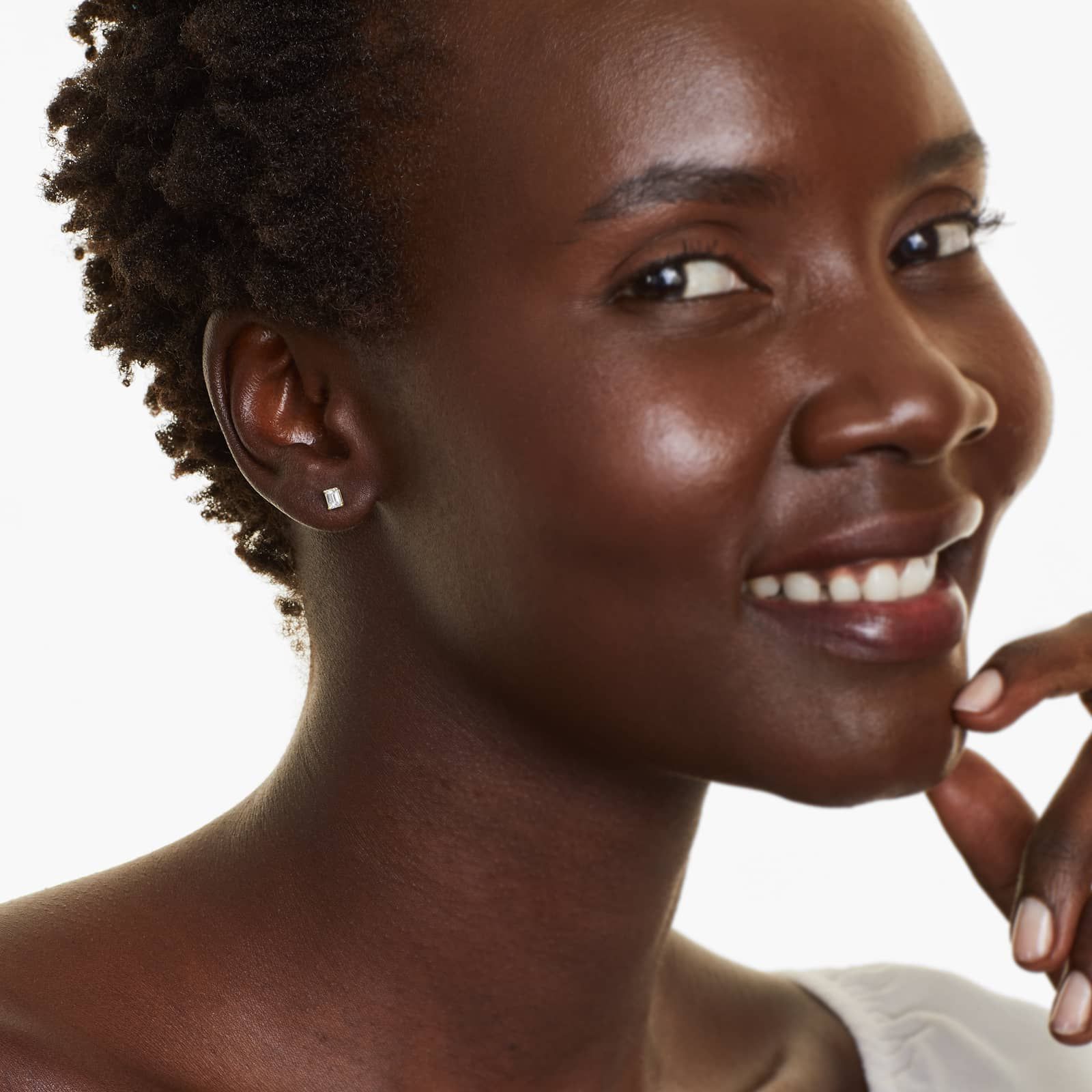 Emerald Lab Grown Diamond Push Back Stud Earrings, EF Color, VS Clarity, IGI Certified