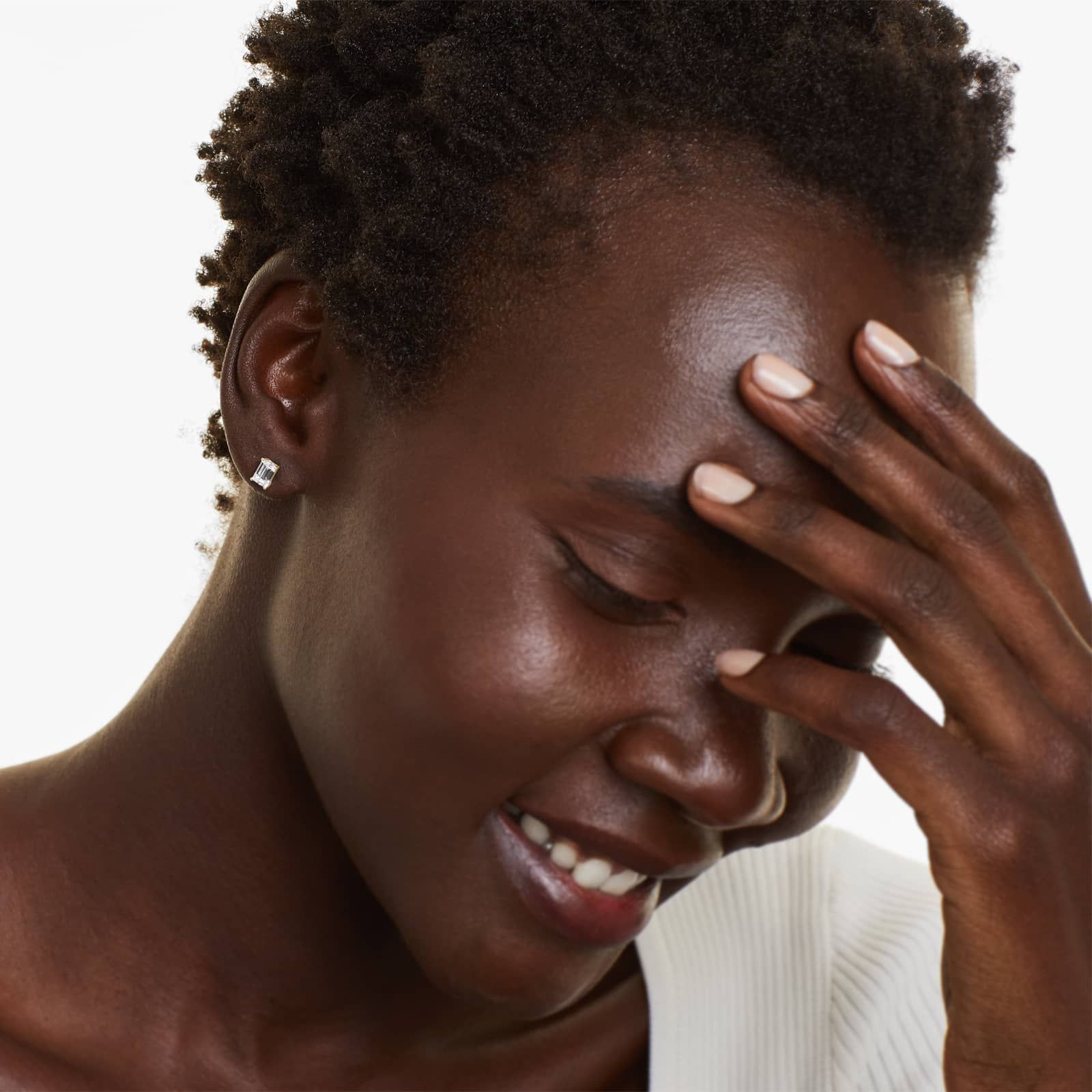 Emerald Lab Grown Diamond Push Back Stud Earrings, EF Color, VS Clarity, IGI Certified