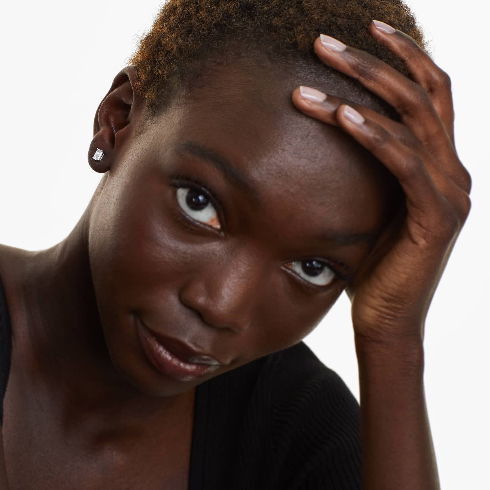 Emerald Lab Grown Diamond Push Back Stud Earrings, EF Color, VS Clarity, IGI Certified