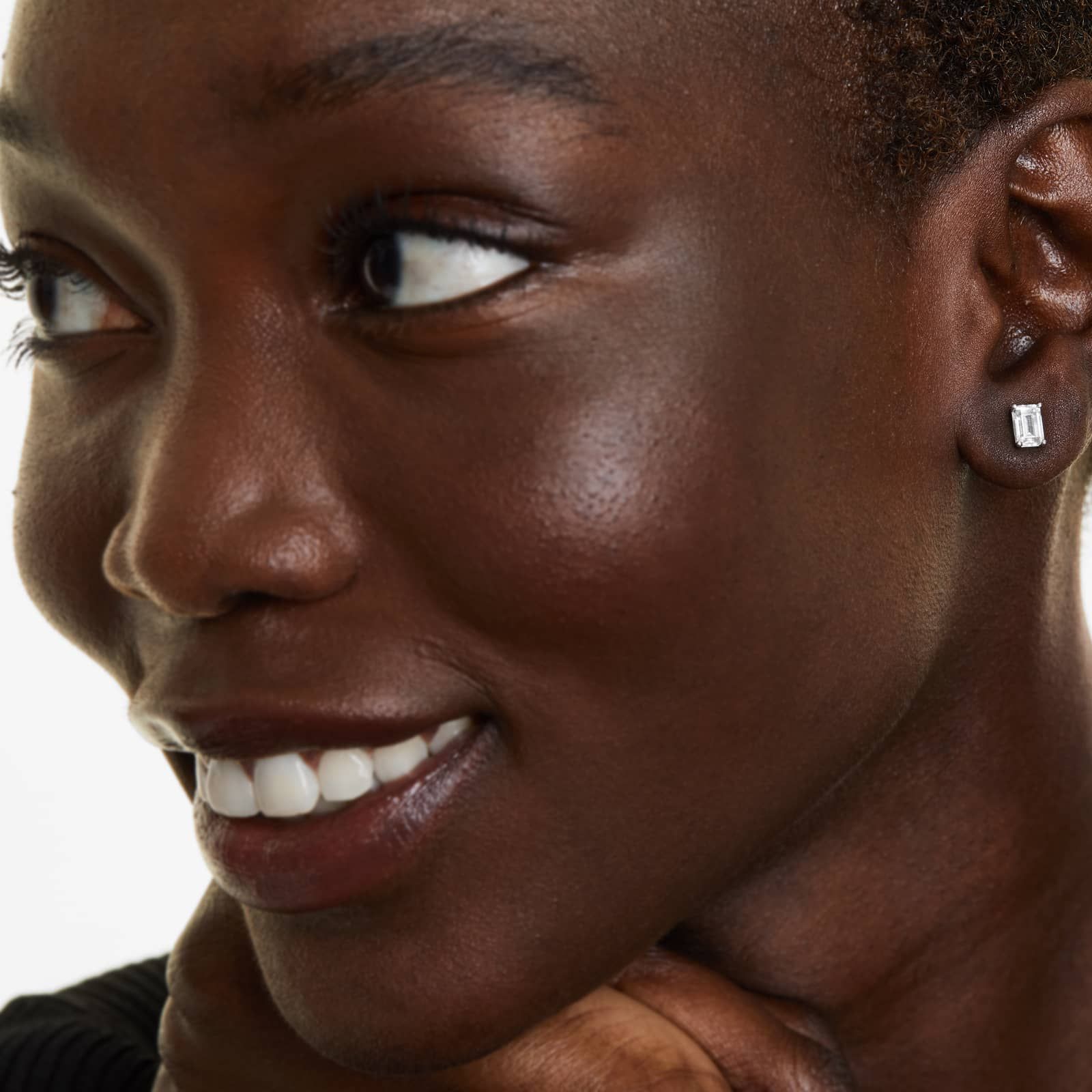 Emerald Lab Grown Diamond Push Back Stud Earrings, EF Color, VS Clarity, IGI Certified