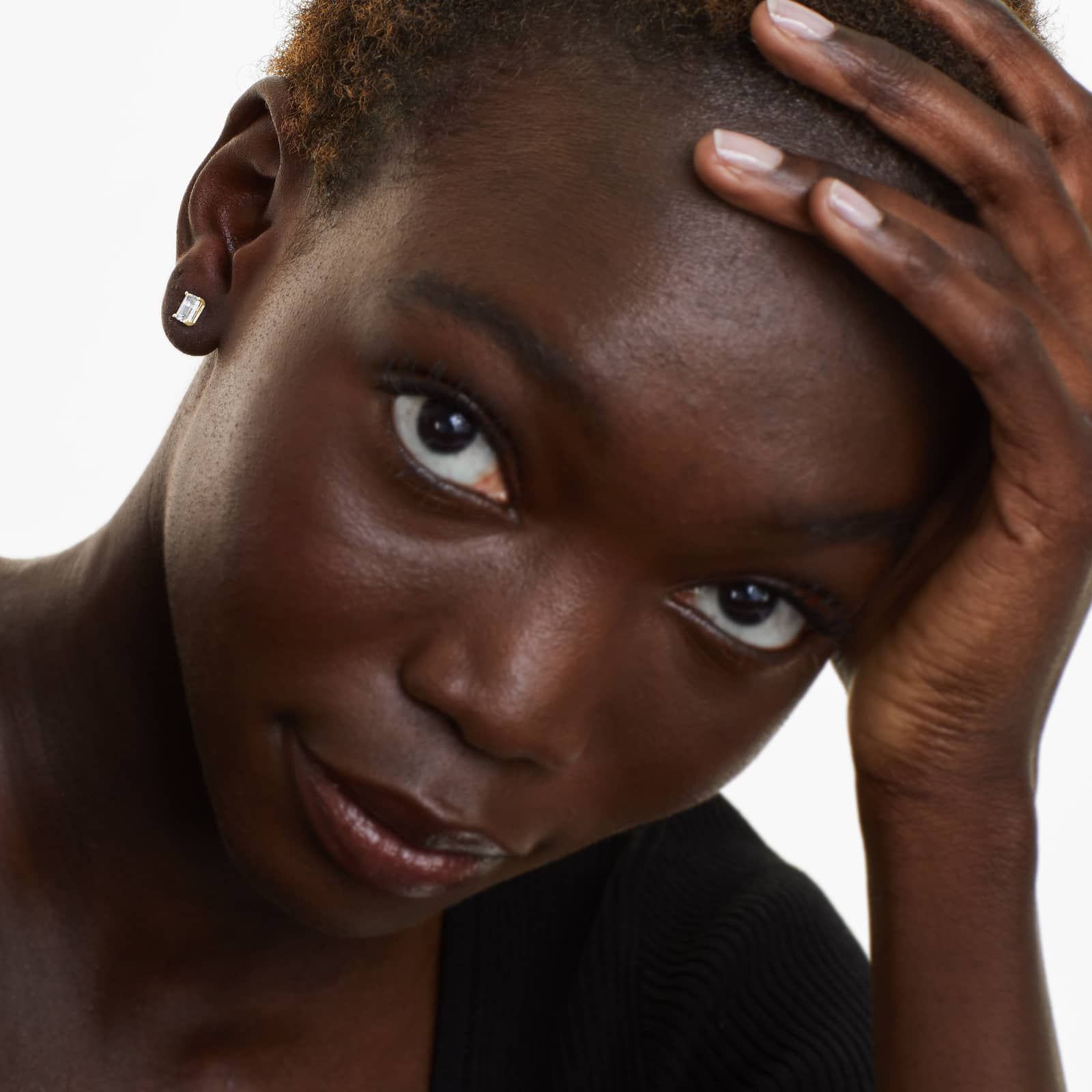 Emerald Lab Grown Diamond Push Back Stud Earrings, EF Color, VS Clarity, IGI Certified