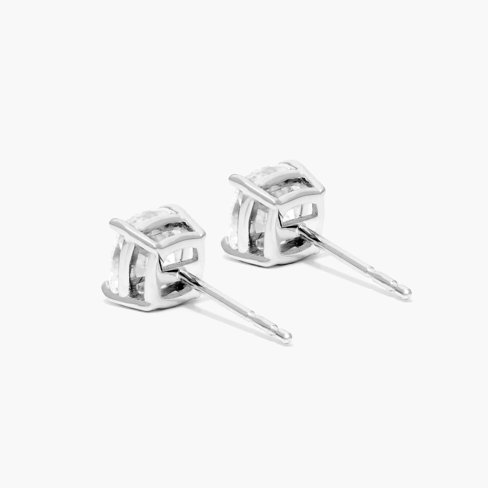 14K Yellow Gold Cushion Shape Lab Created Diamond Stud Earrings