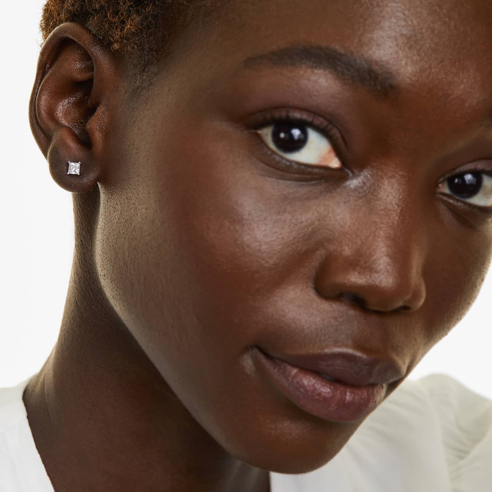 Princess Cut Lab Grown Diamond Push Back Stud Earrings, EF Color, VS Clarity, IGI Certified