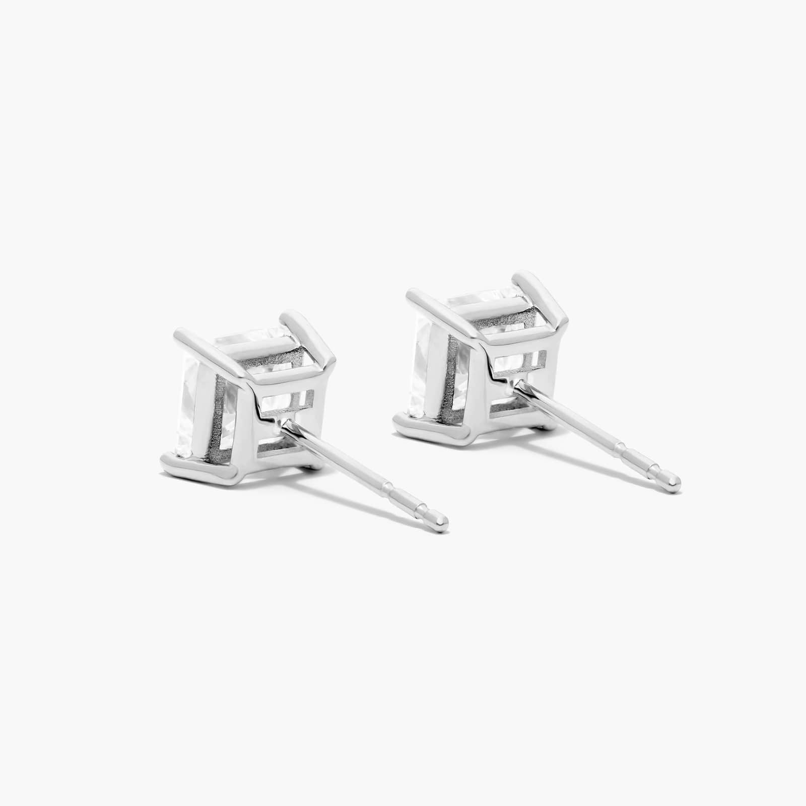 14K Yellow Gold Princess Cut Diamond Stud Earrings