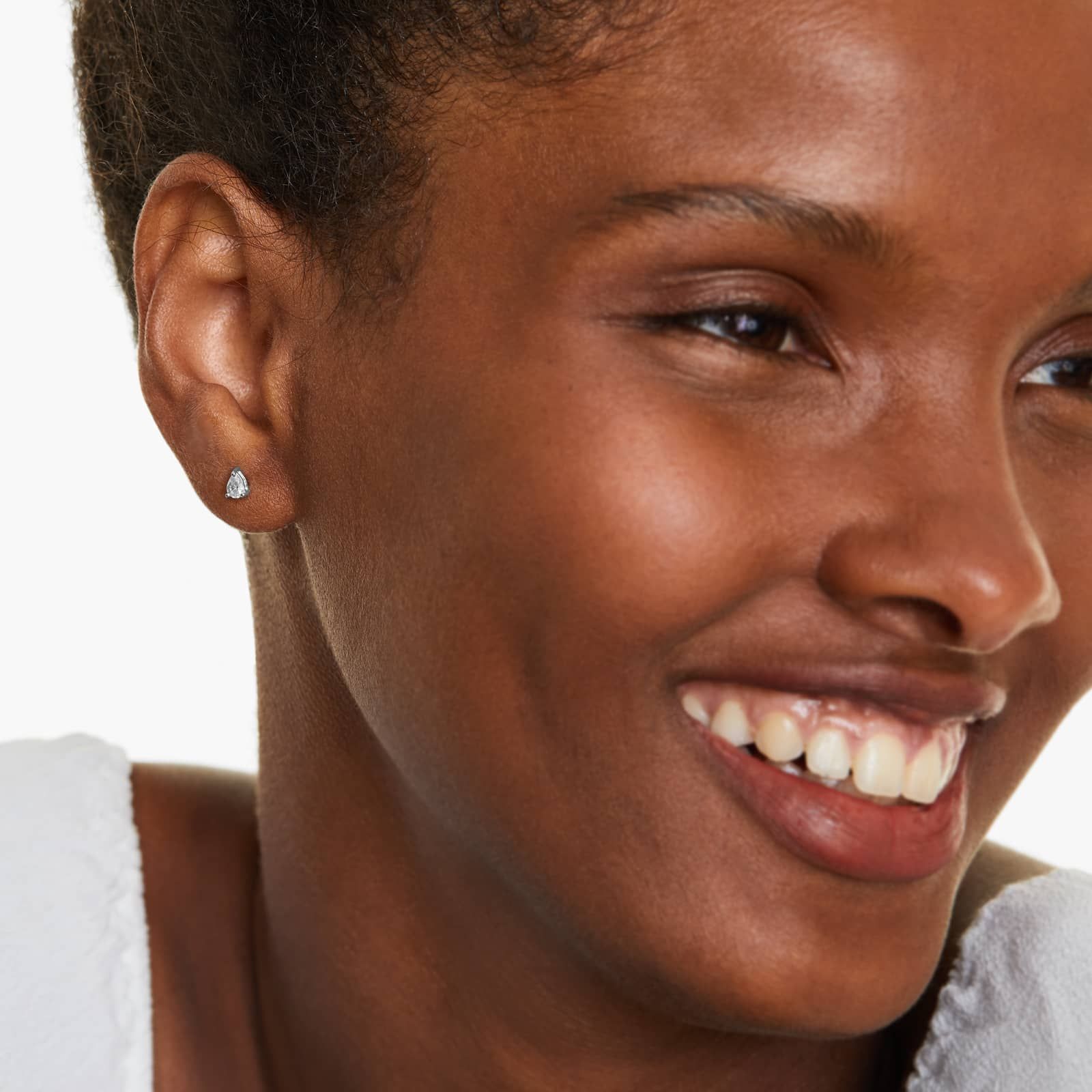 Pear Lab Grown Diamond Push Back Stud Earrings, EF Color, VS Clarity, IGI Certified