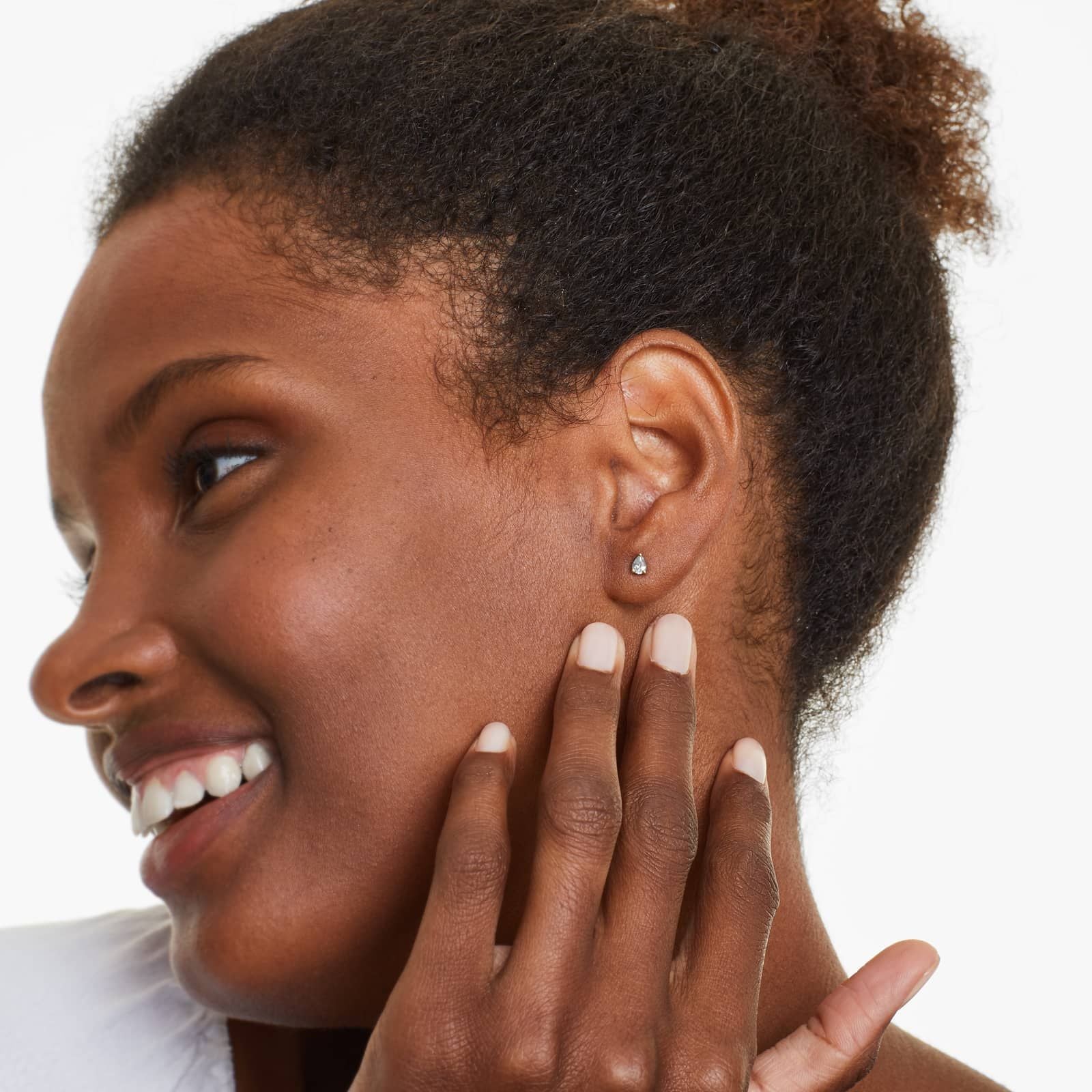 Pear Lab Grown Diamond Push Back Stud Earrings, EF Color, VS Clarity, IGI Certified