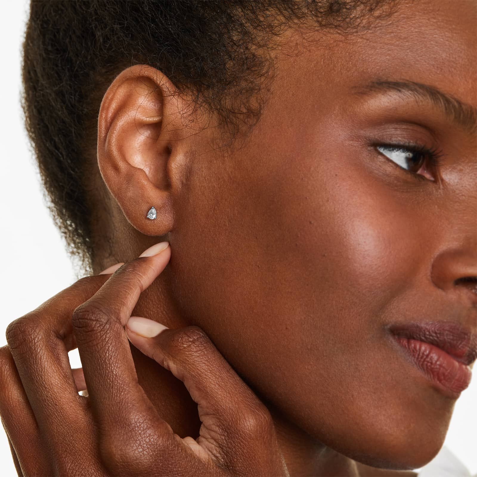 Pear Lab Grown Diamond Push Back Stud Earrings, EF Color, VS Clarity, IGI Certified