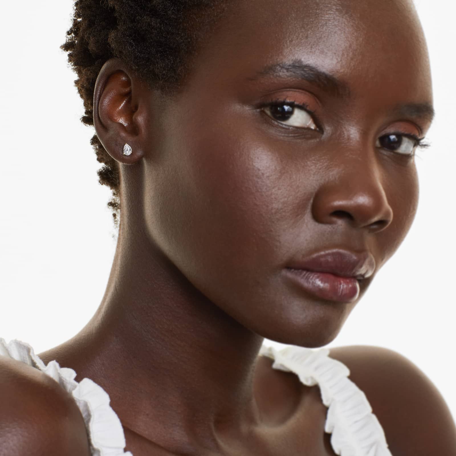 Pear Lab Grown Diamond Push Back Stud Earrings, EF Color, VS Clarity, IGI Certified