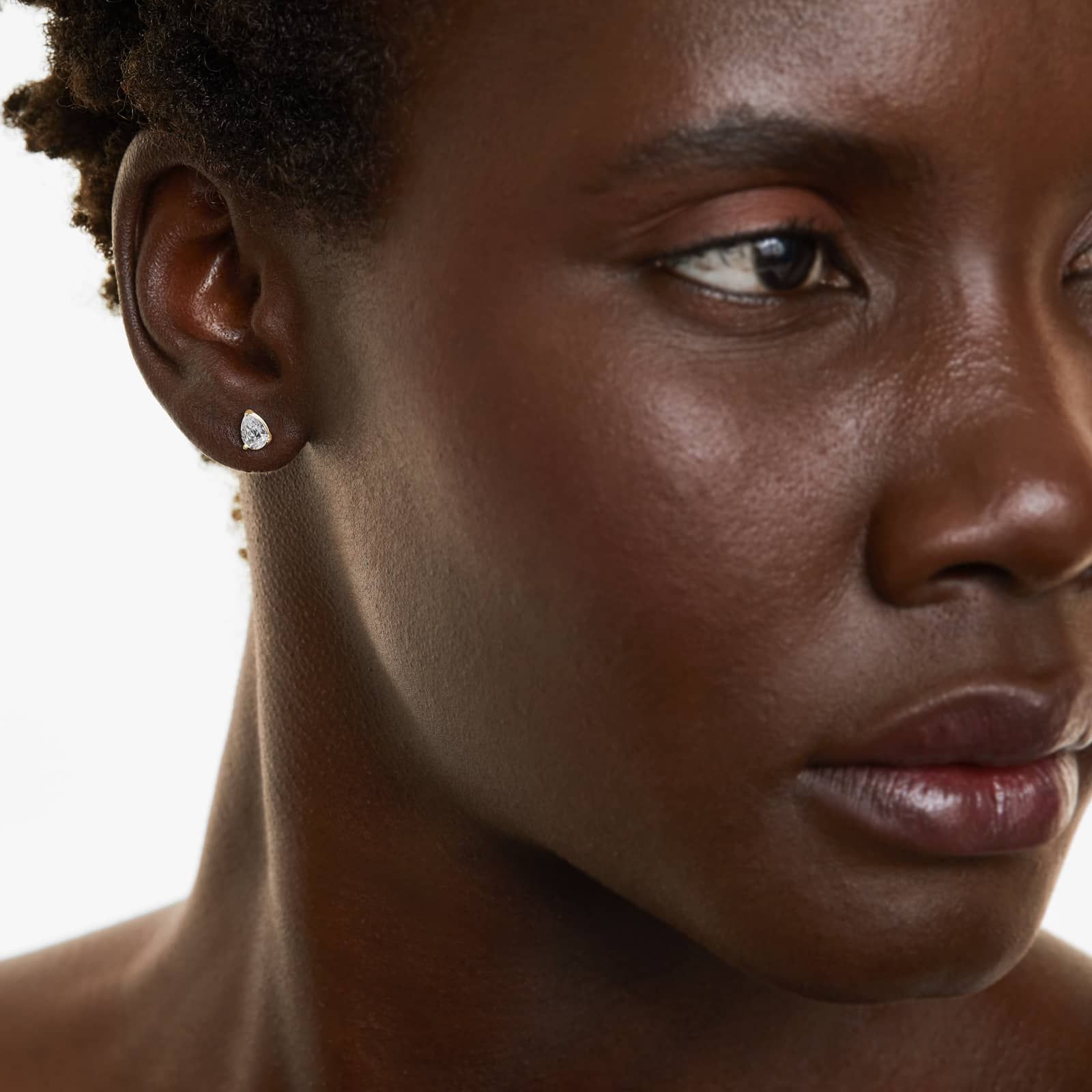 Pear Lab Grown Diamond Push Back Stud Earrings, EF Color, VS Clarity, IGI Certified