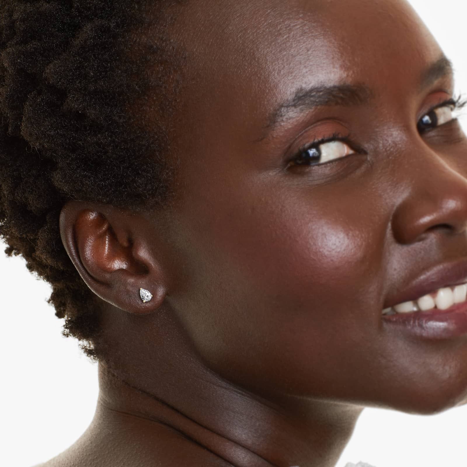 Pear Lab Grown Diamond Push Back Stud Earrings, EF Color, VS Clarity, IGI Certified