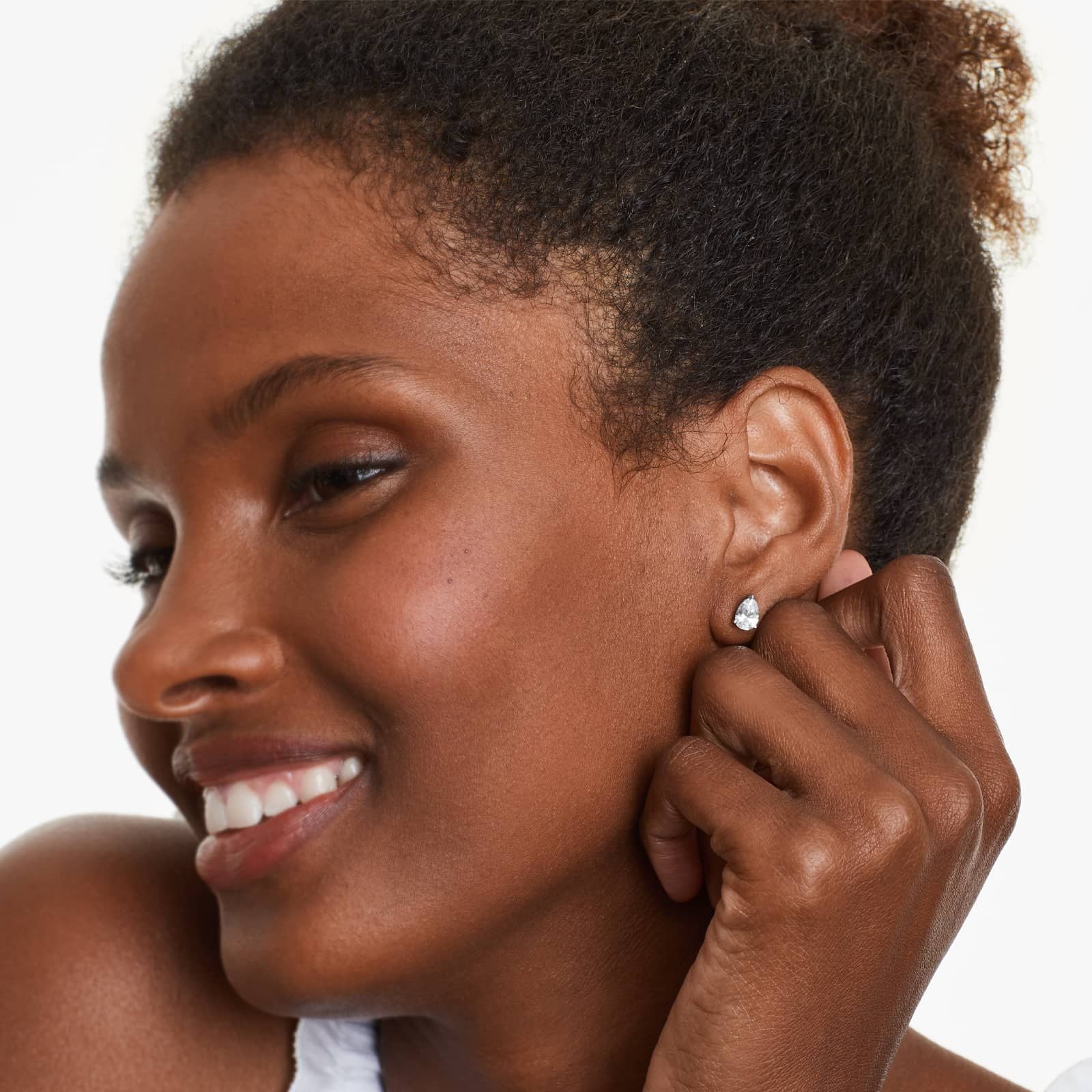 Pear Lab Grown Diamond Push Back Stud Earrings, EF Color, VS Clarity, IGI Certified