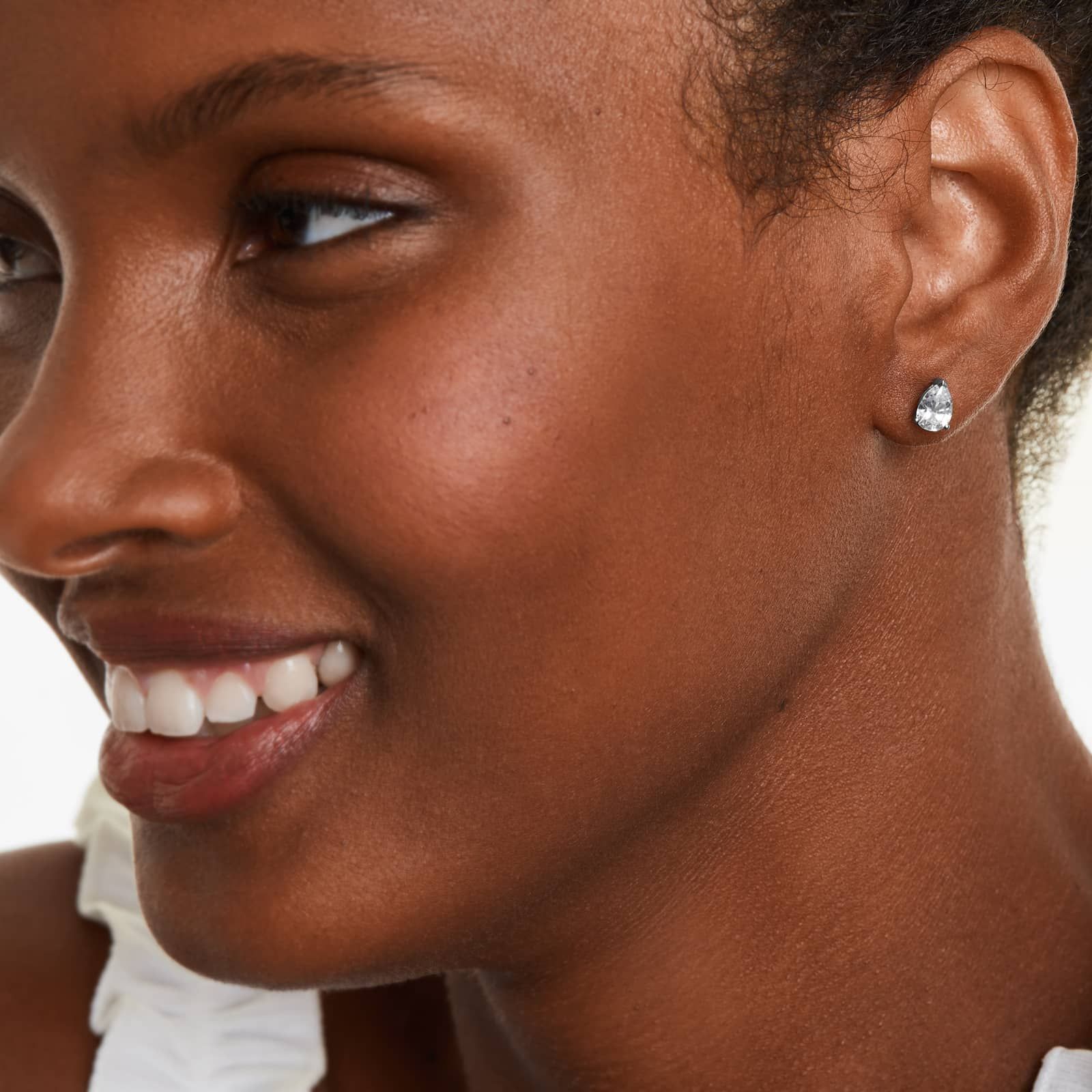 Pear Lab Grown Diamond Push Back Stud Earrings, EF Color, VS Clarity, IGI Certified