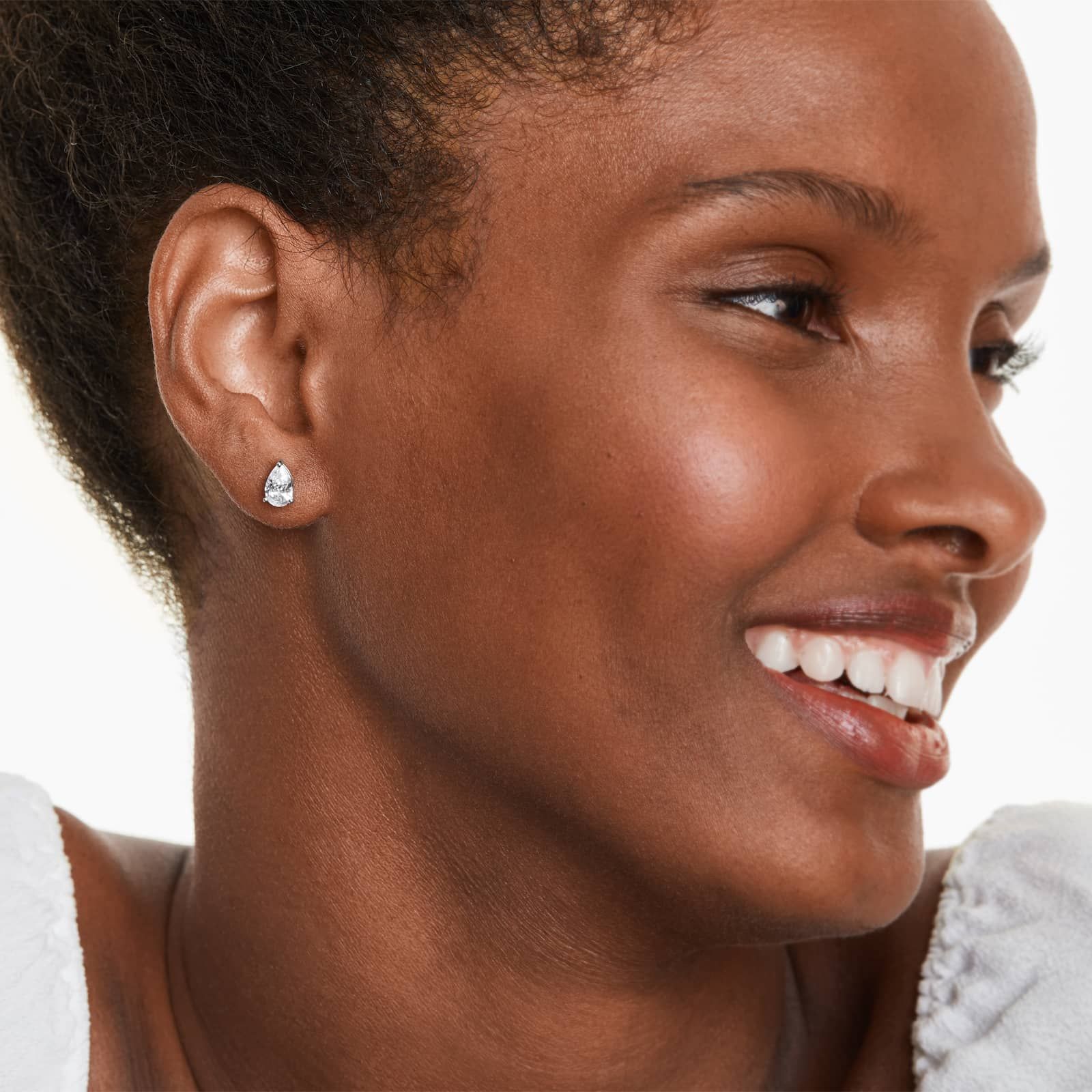 Pear Lab Grown Diamond Push Back Stud Earrings, EF Color, VS Clarity, IGI Certified