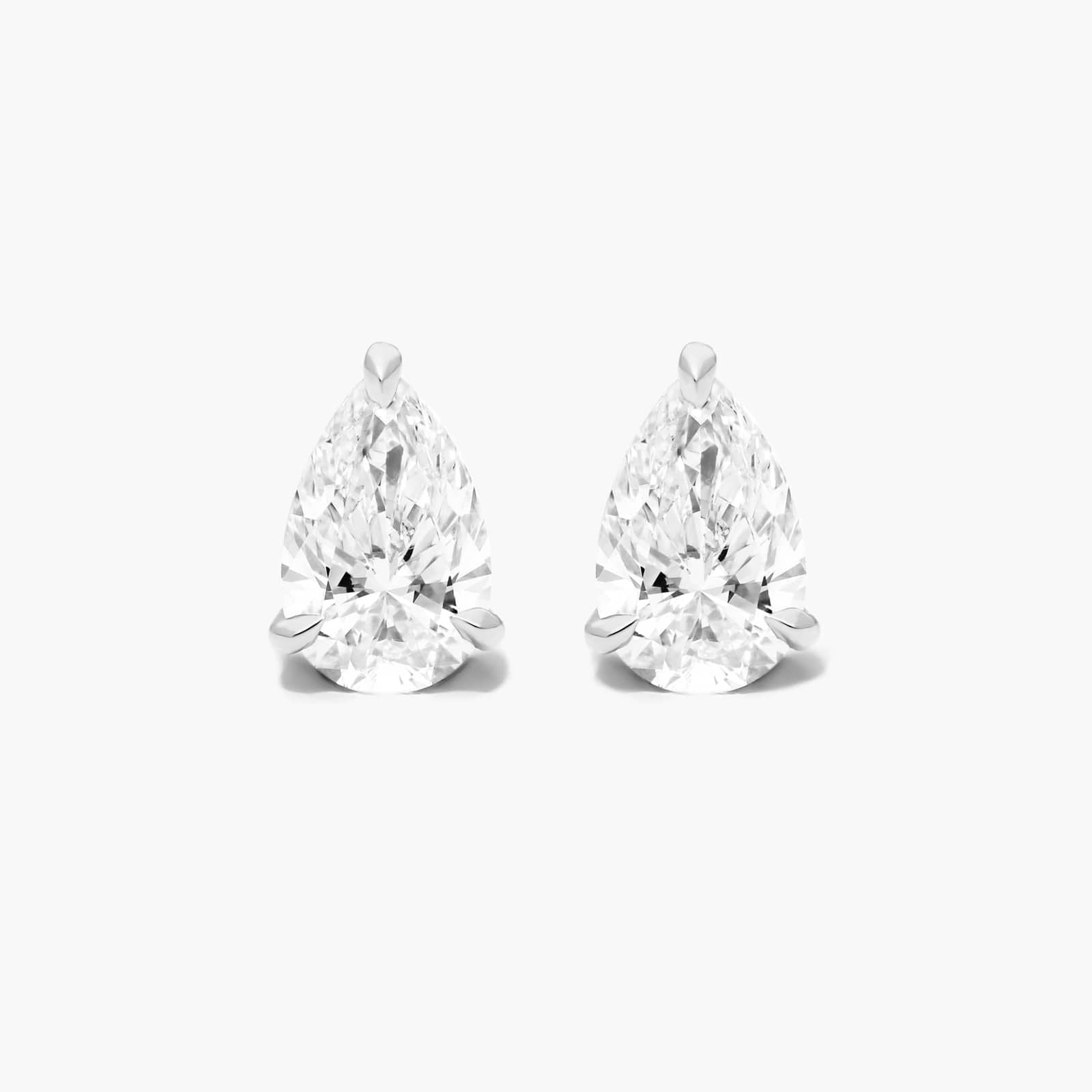 14K Yellow Gold Pear Shape Diamond Stud Earrings