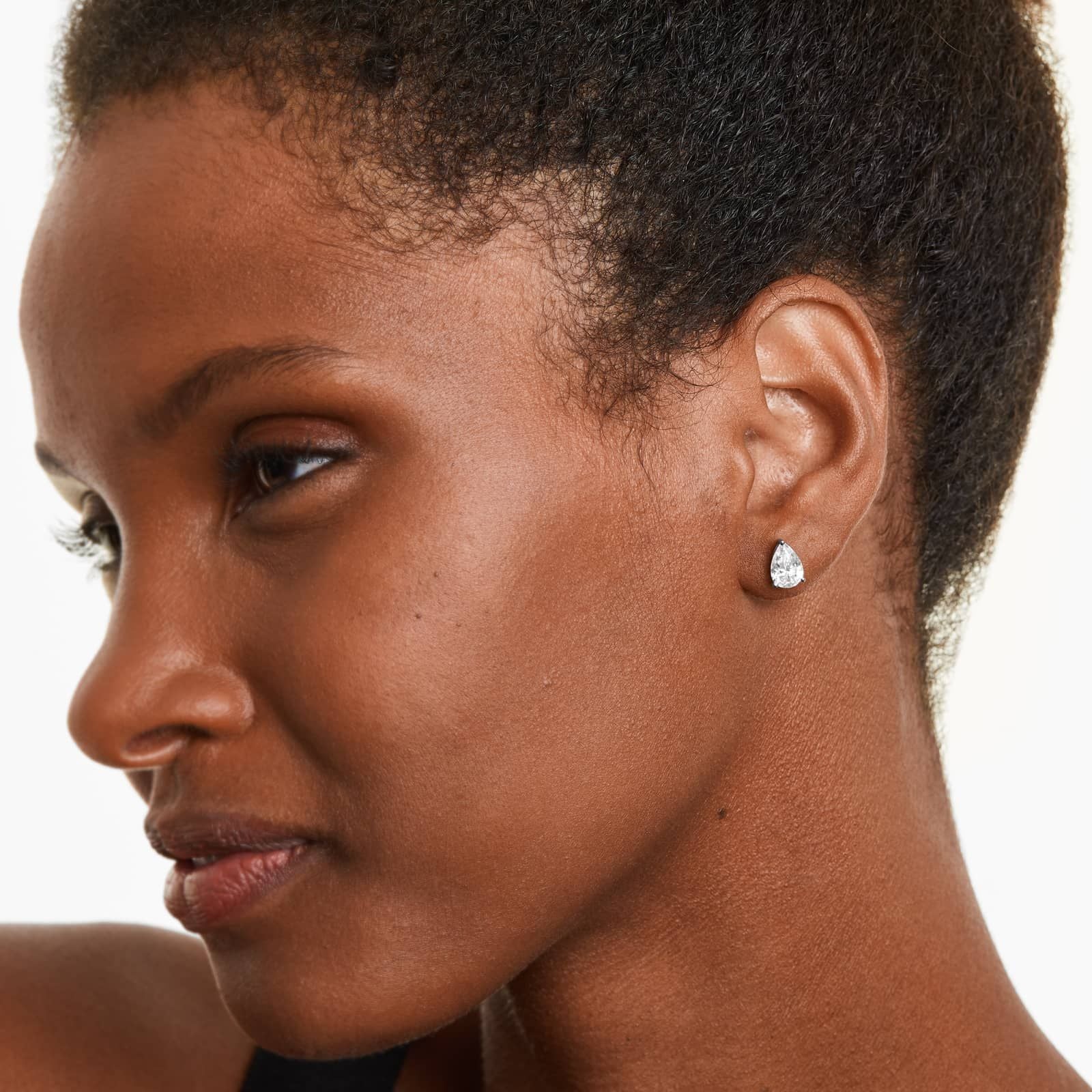 Pear Lab Grown Diamond Push Back Stud Earrings, EF Color, VS Clarity, IGI Certified