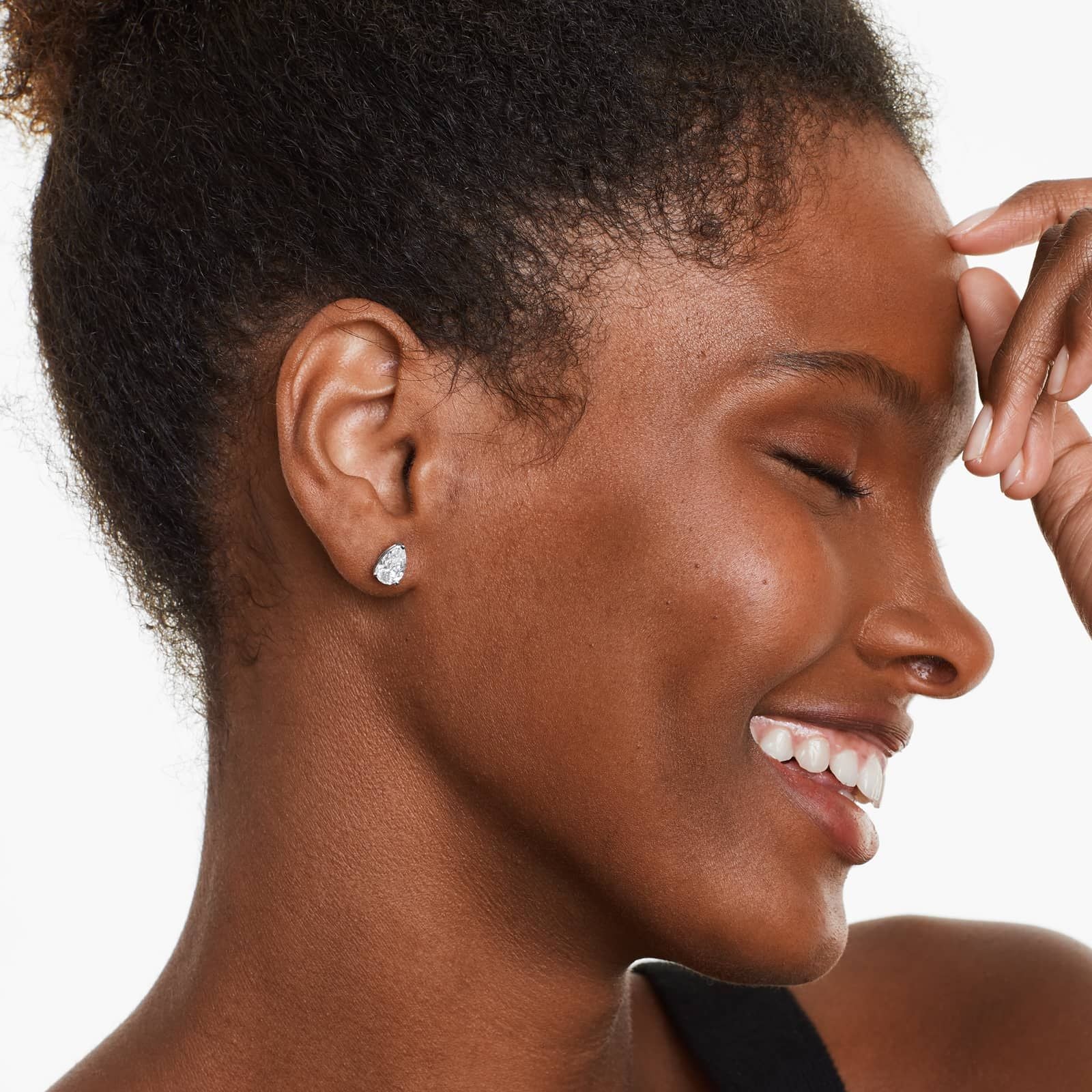 Pear Lab Grown Diamond Push Back Stud Earrings, EF Color, VS Clarity, IGI Certified