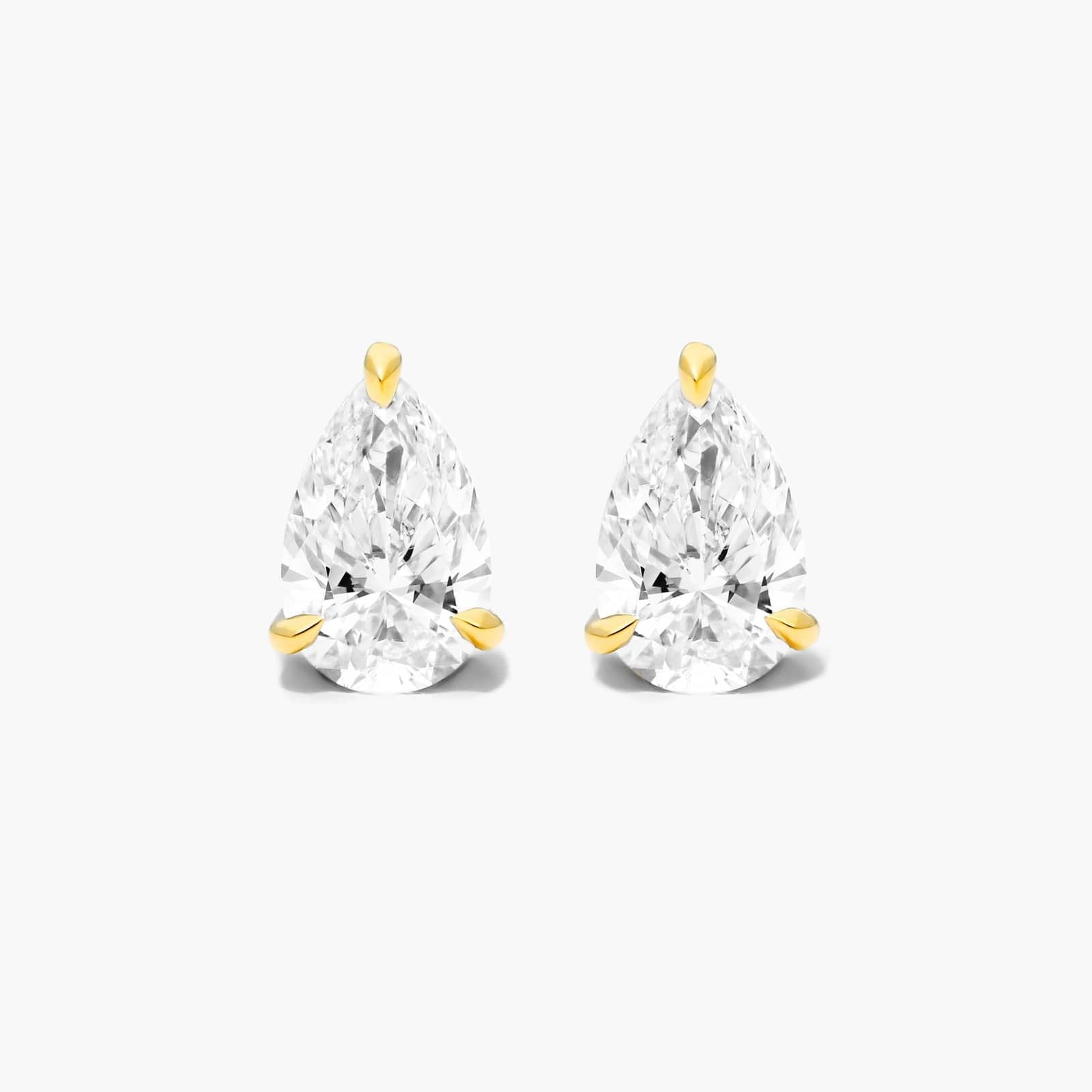 Pear Lab Grown Diamond Push Back Stud Earrings, EF Color, VS Clarity, IGI Certified