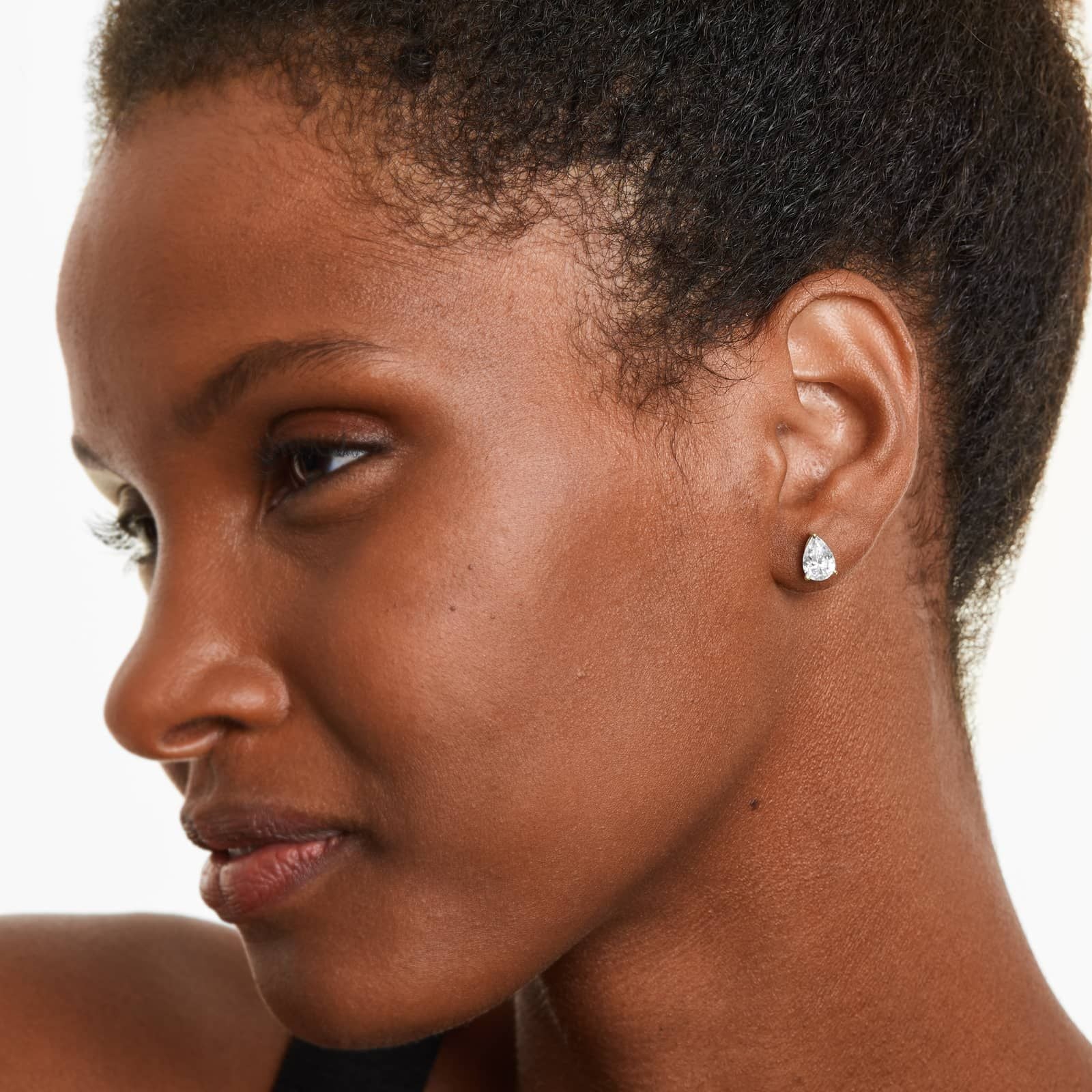 Pear Lab Grown Diamond Push Back Stud Earrings, EF Color, VS Clarity, IGI Certified