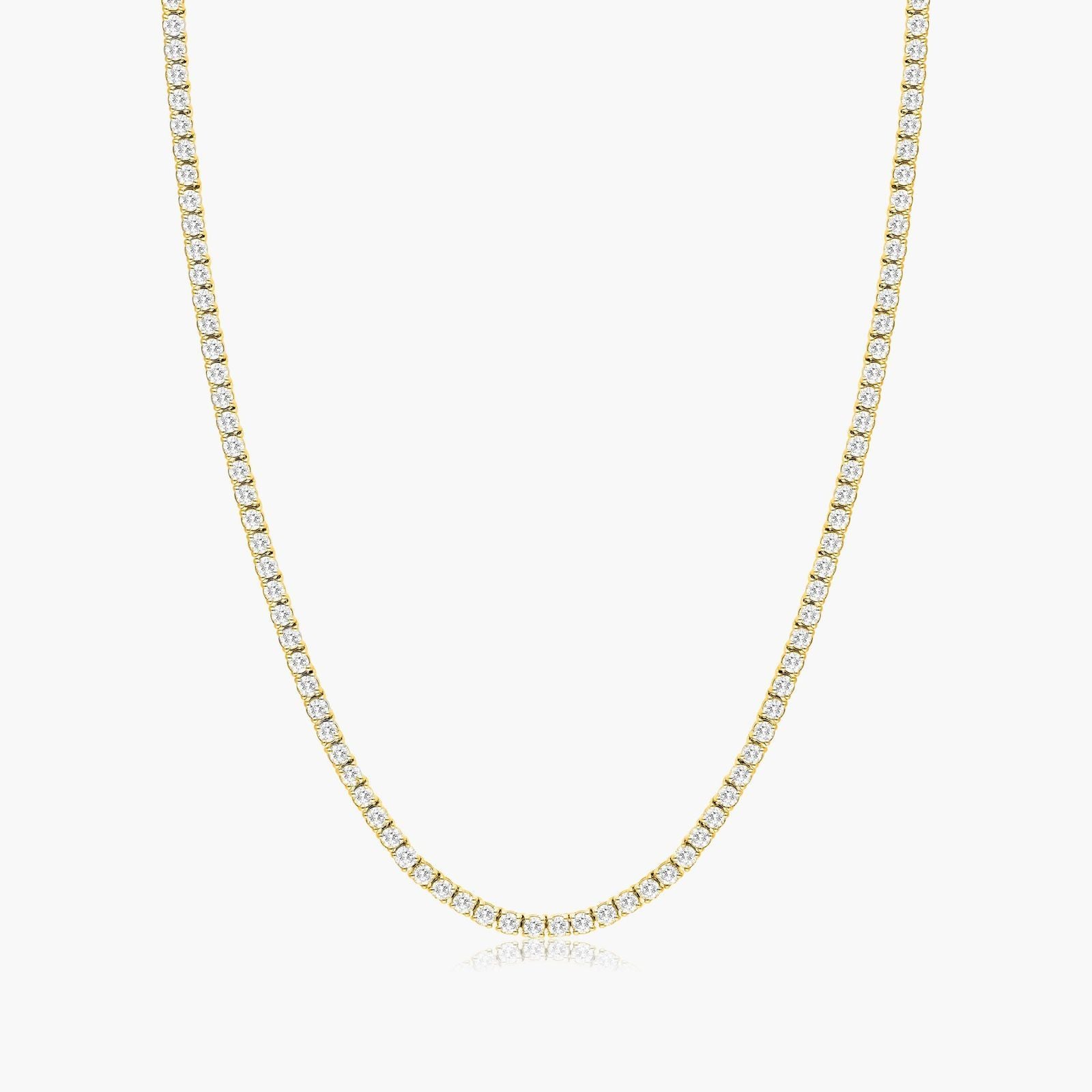 Round Lab Grown Diamond Tennis Necklace, EF Color, VS Clarity, IGI Certificate