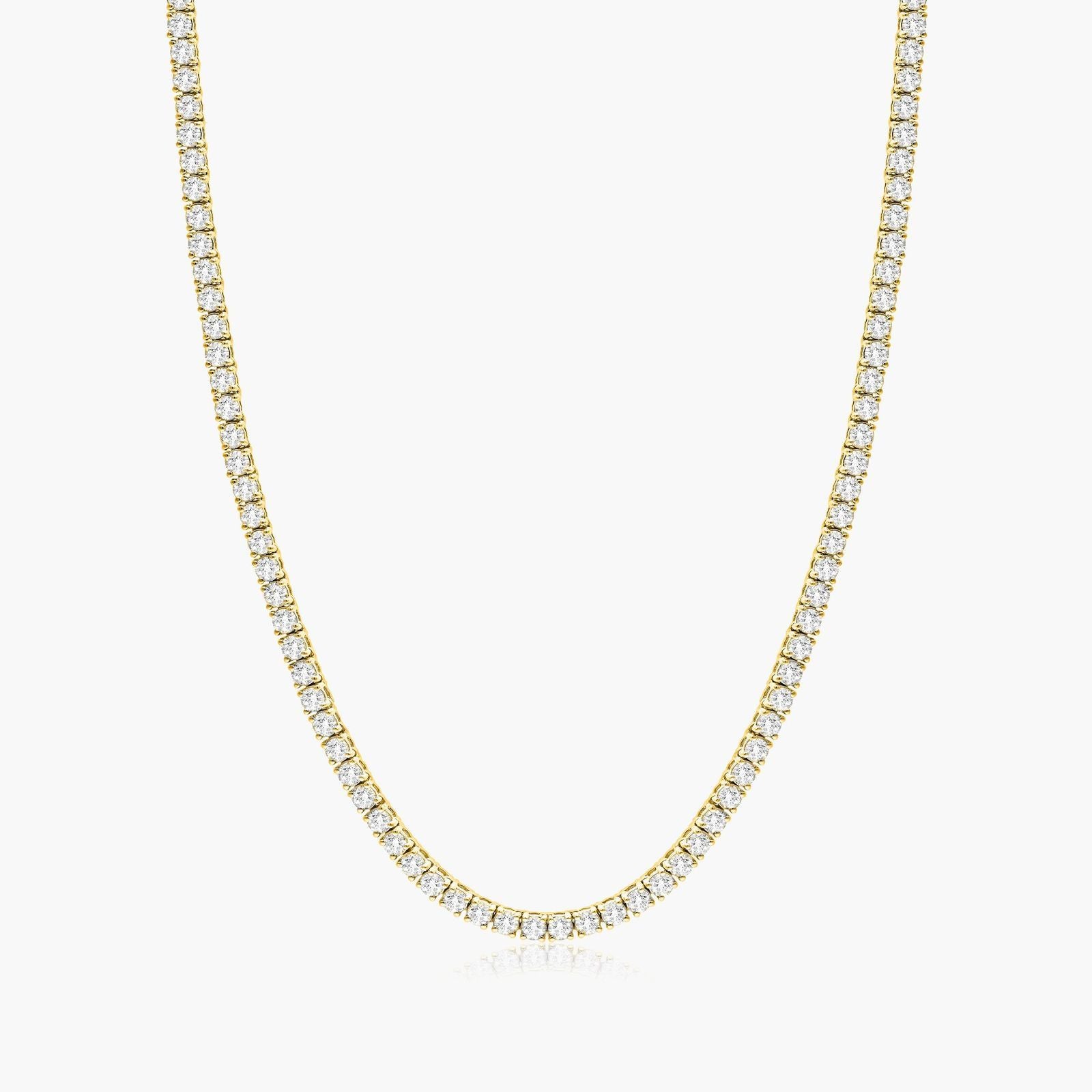 Round Lab Grown Diamond Tennis Necklace, EF Color, VS Clarity, IGI Certificate