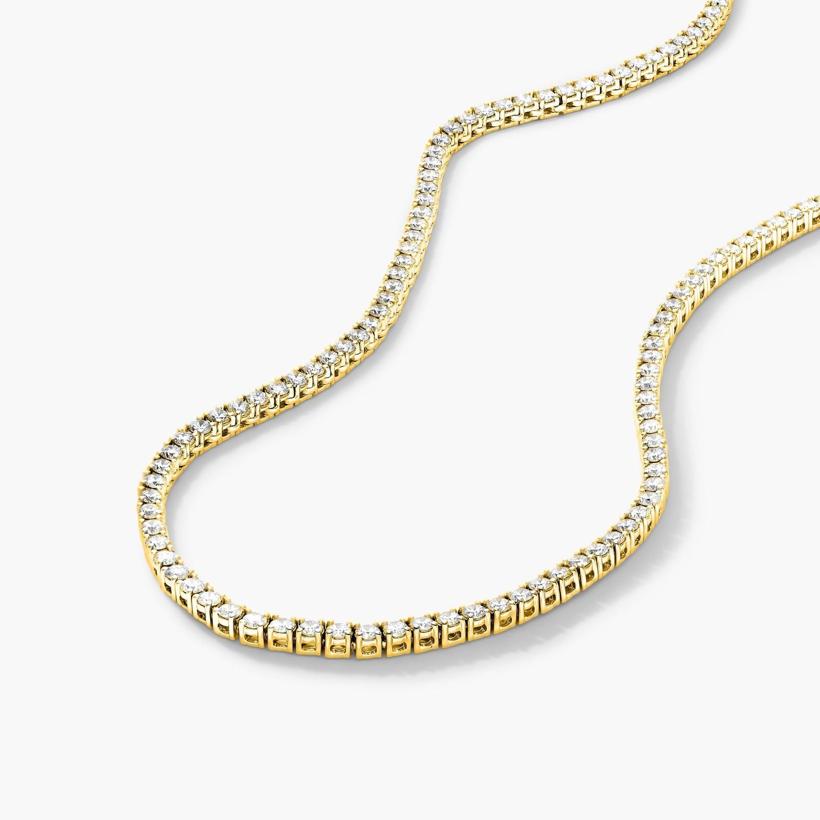 Round Lab Grown Diamond Tennis Necklace, EF Color, VS Clarity, IGI Certificate