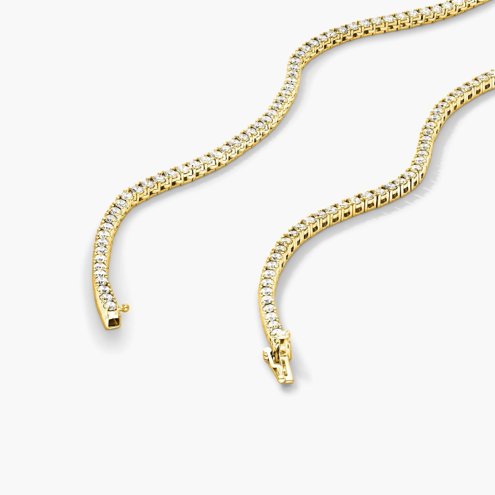 Round Lab Grown Diamond Tennis Necklace, EF Color, VS Clarity, IGI Certificate