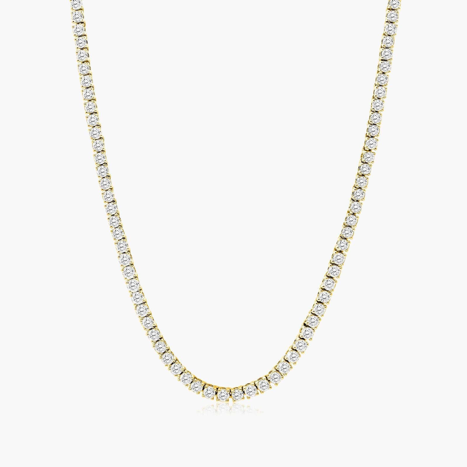 Round Lab Grown Diamond Tennis Necklace, EF Color, VS Clarity, IGI Certificate