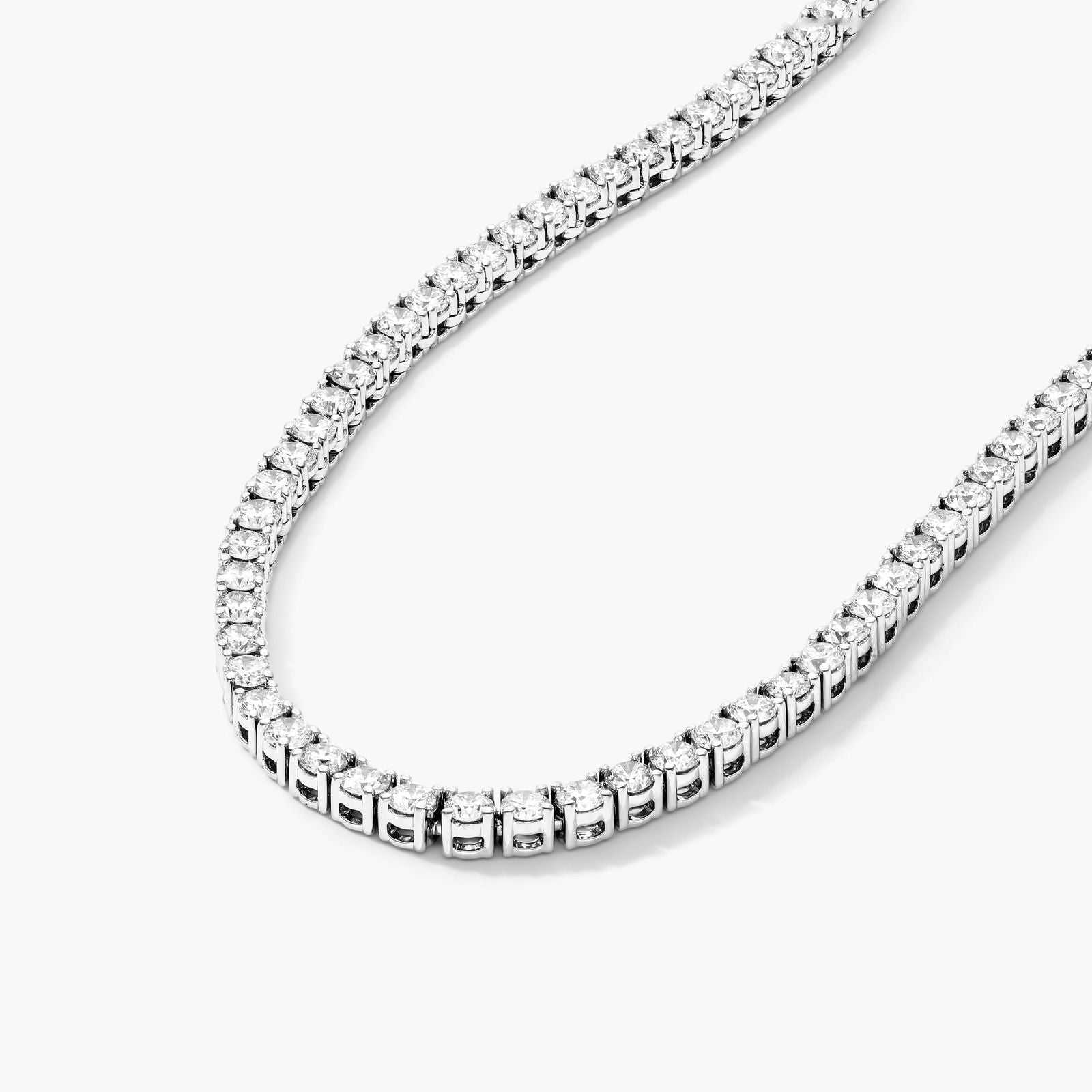Round Lab Grown Diamond Tennis Necklace, EF Color, VS Clarity, IGI Certificate
