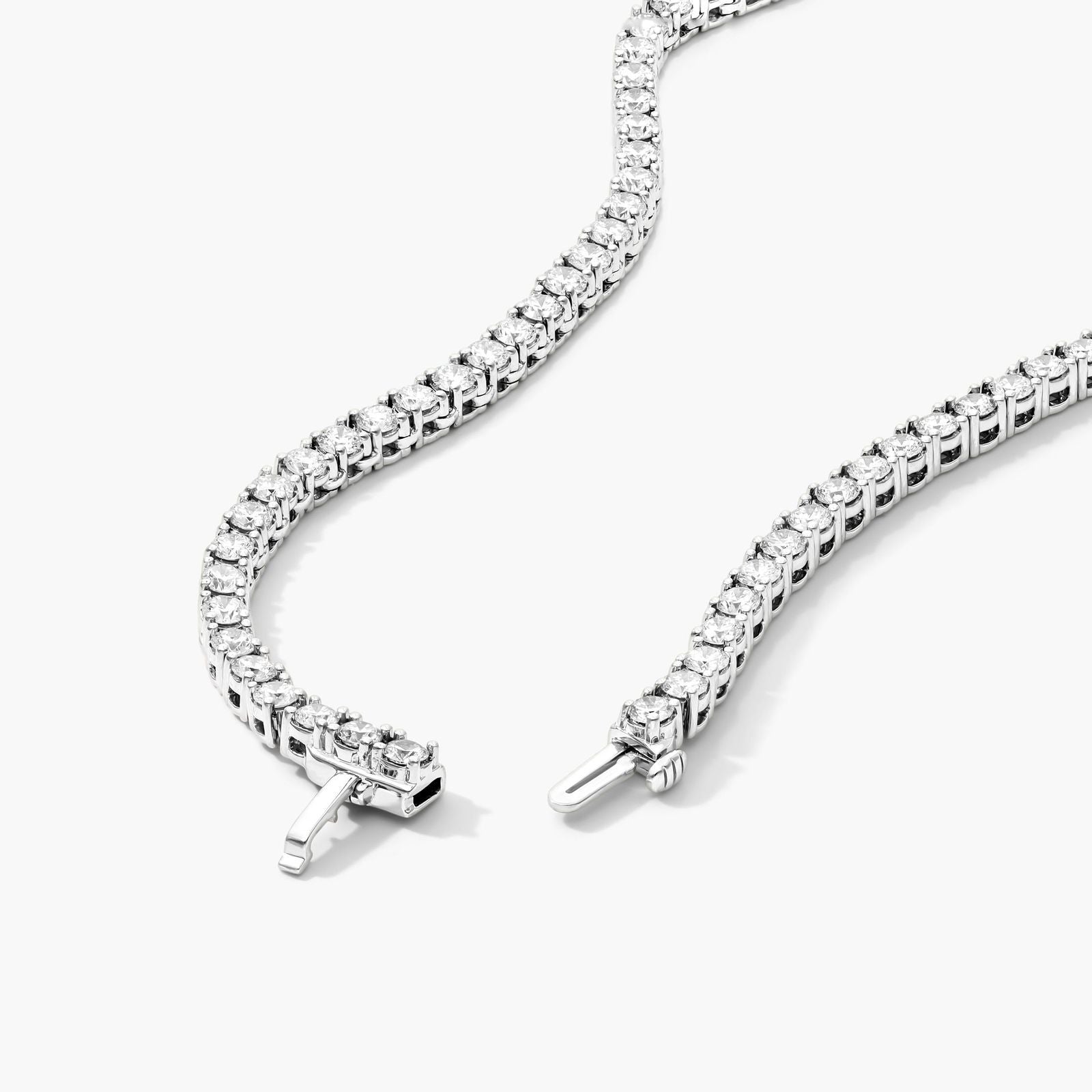 Round Lab Grown Diamond Tennis Necklace, EF Color, VS Clarity, IGI Certificate