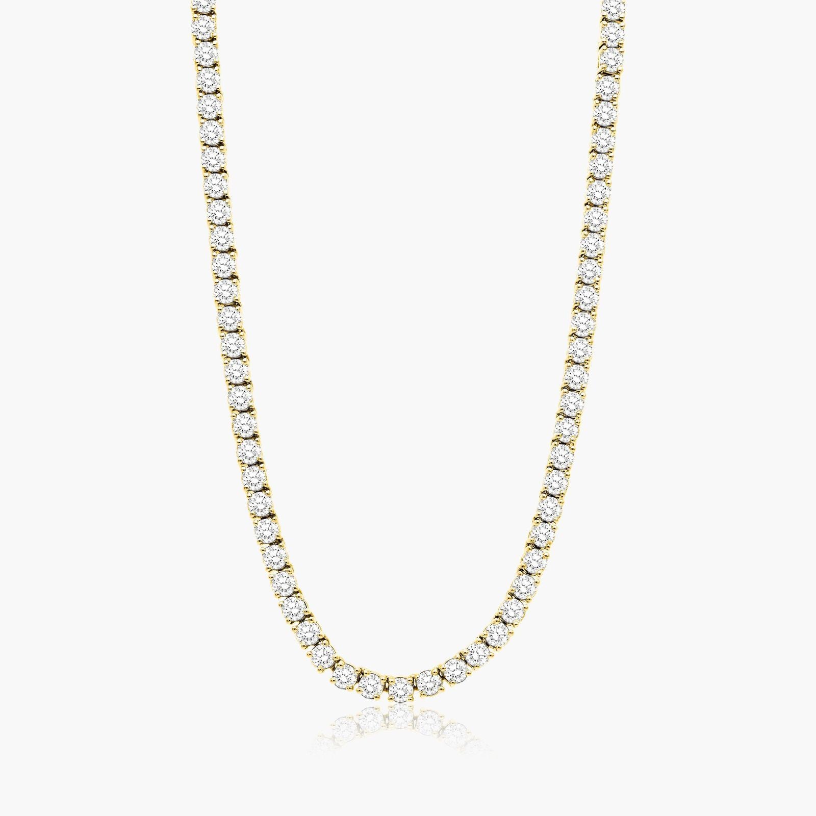 Round Lab Grown Diamond Tennis Necklace, EF Color, VS Clarity, IGI Certificate