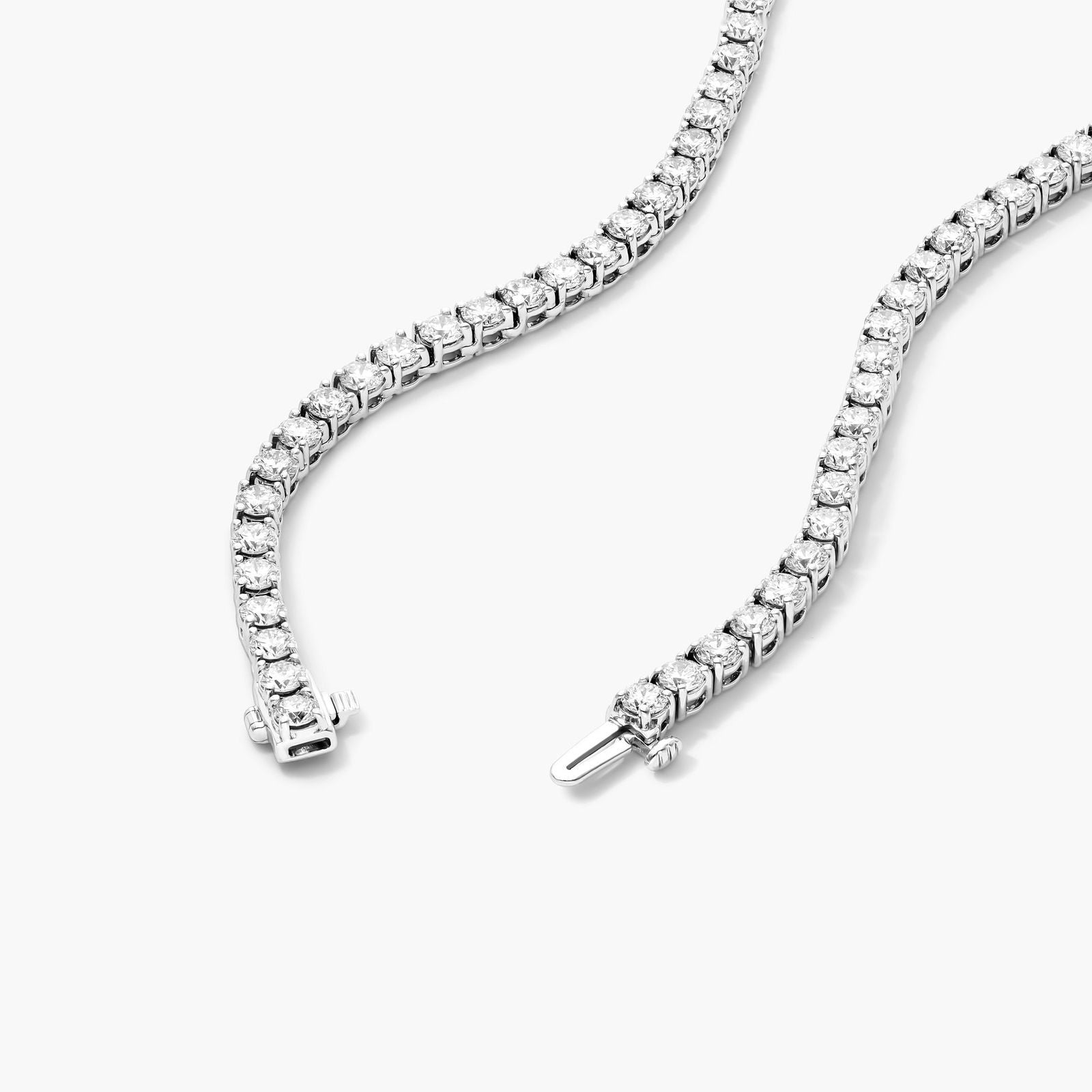 Round Lab Grown Diamond Tennis Necklace, EF Color, VS Clarity, IGI Certificate