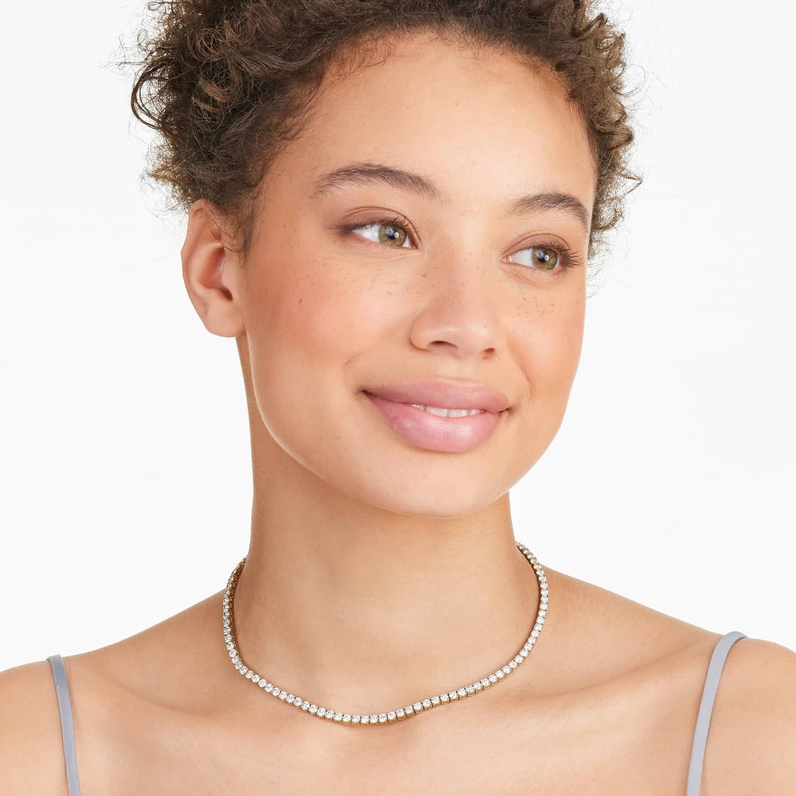 Round Lab Grown Diamond Tennis Necklace, EF Color, VS Clarity, IGI Certificate