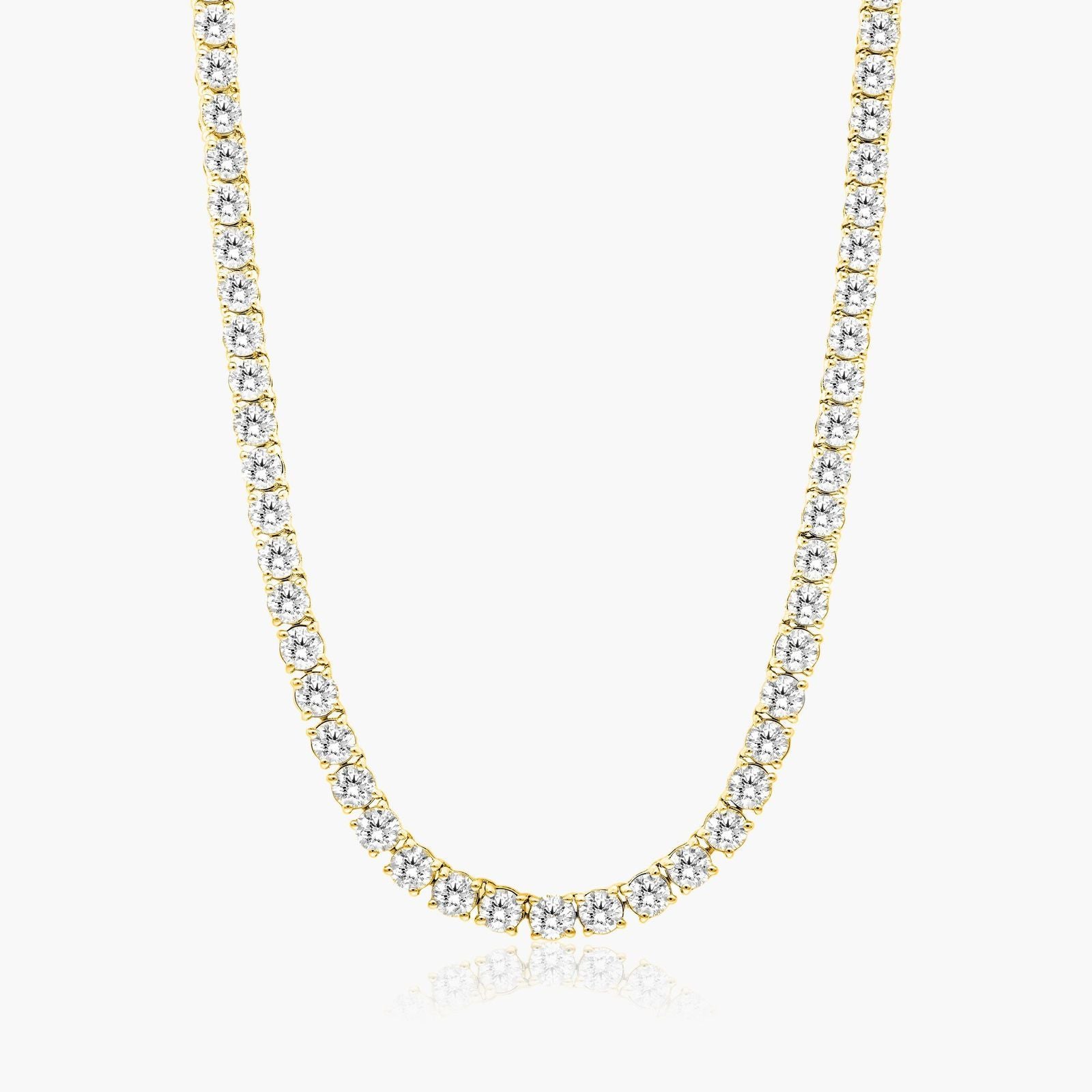 Round Lab Grown Diamond Tennis Necklace, EF Color, VS Clarity, IGI Certificate