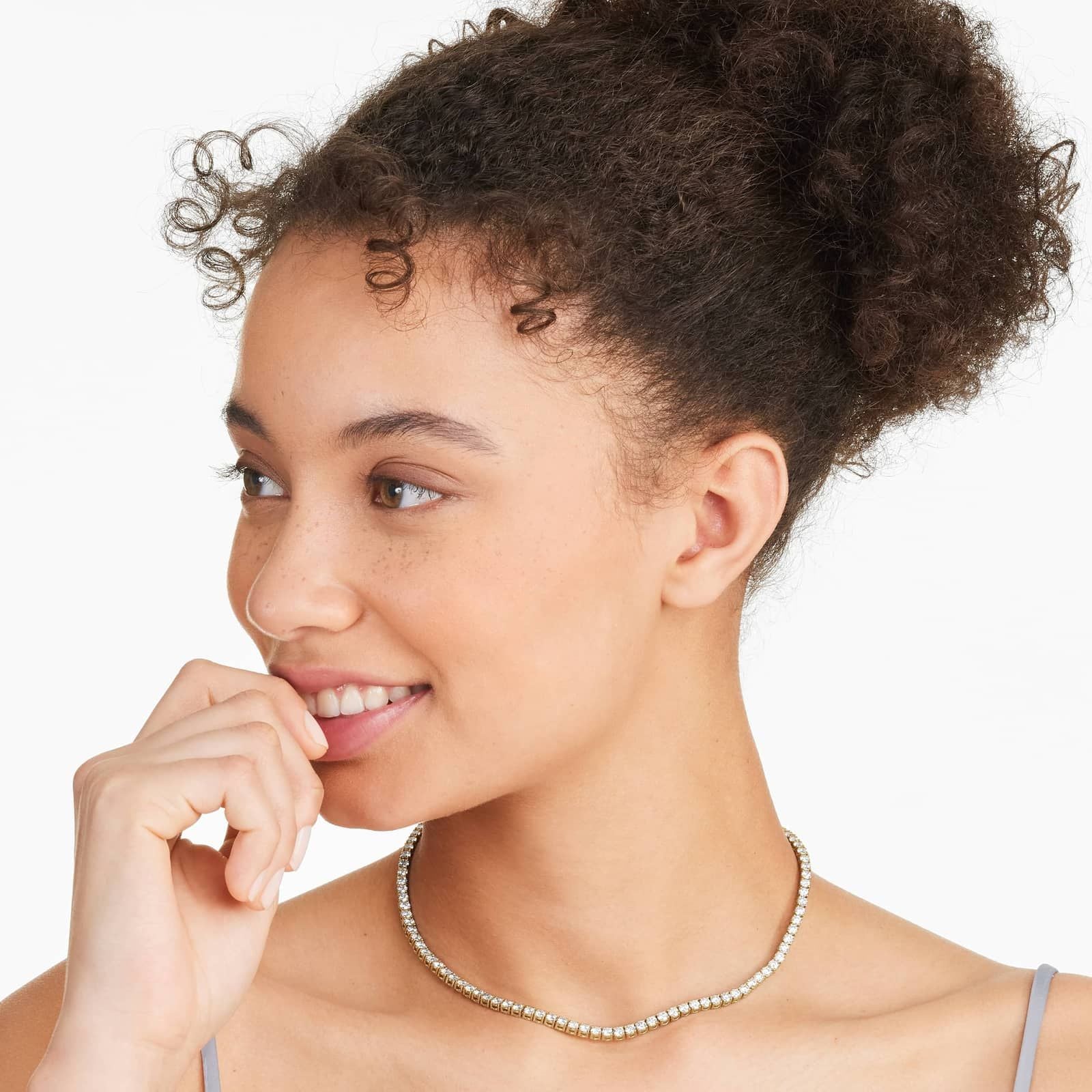 Round Lab Grown Diamond Tennis Necklace, EF Color, VS Clarity, IGI Certificate