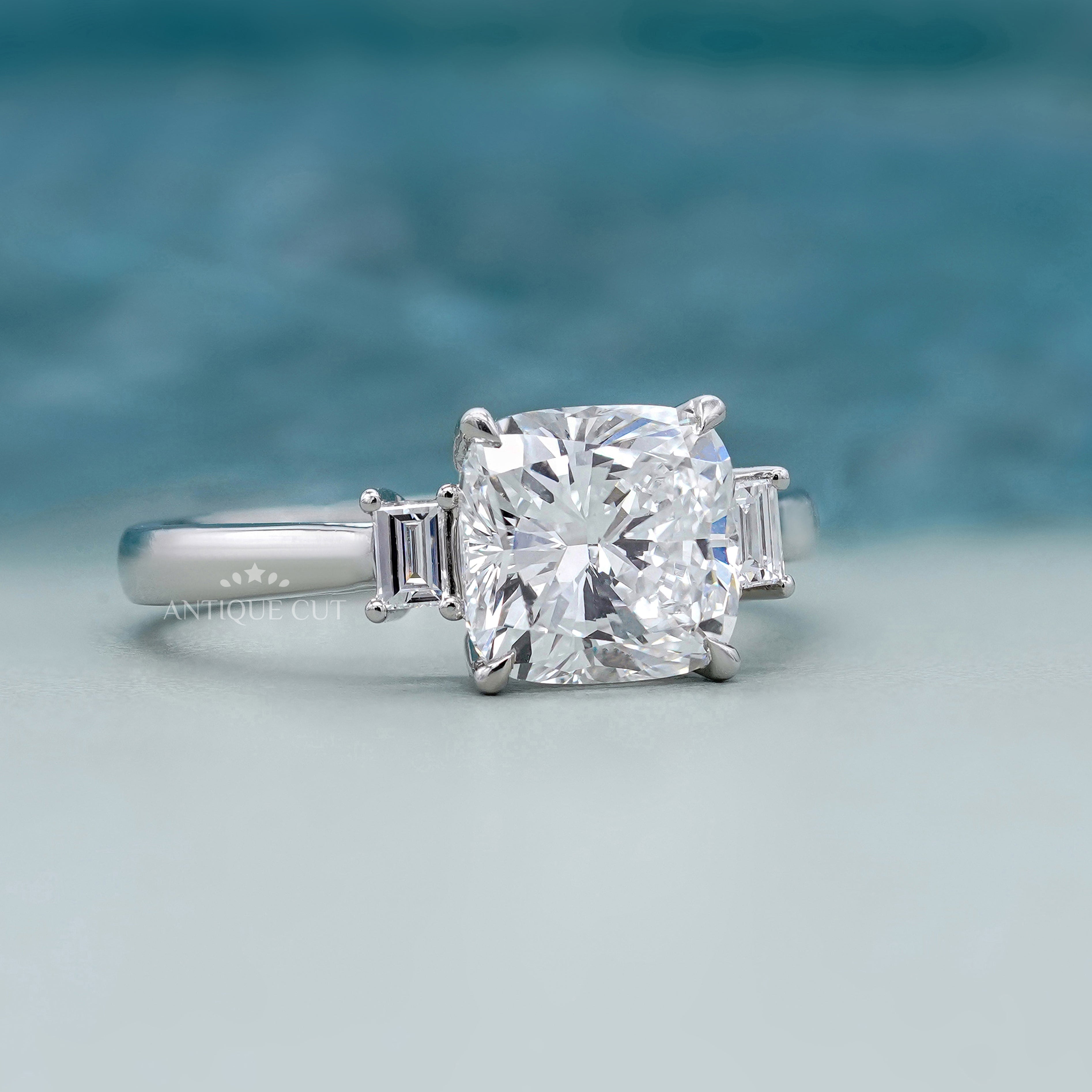 IGI certified cushion diamond engagement ring