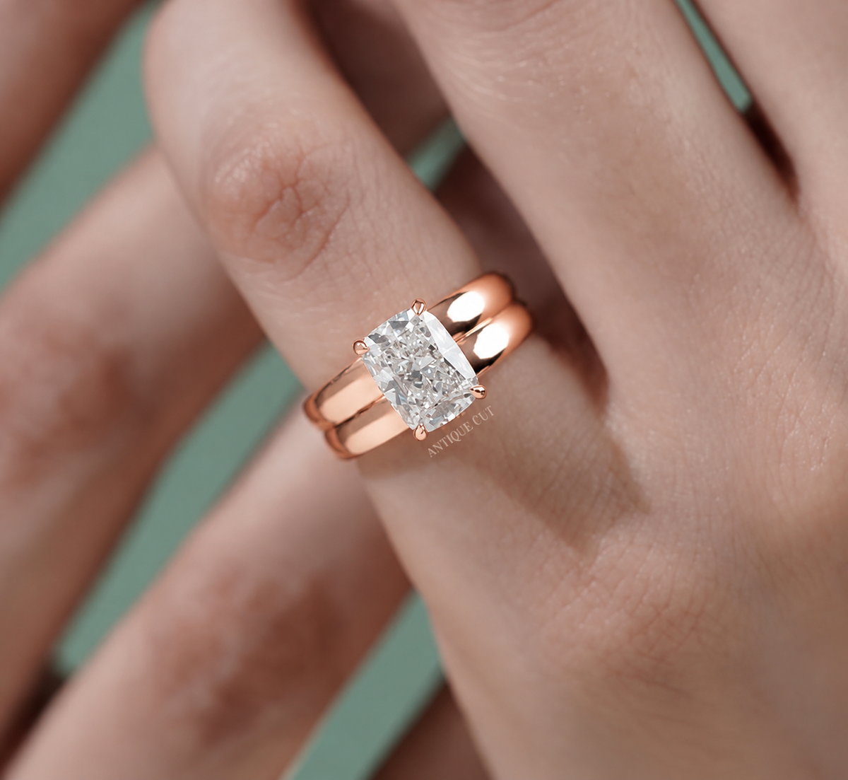 2.0 Carat Lab Grown Cushion Cut Solitaire Engagement Ring