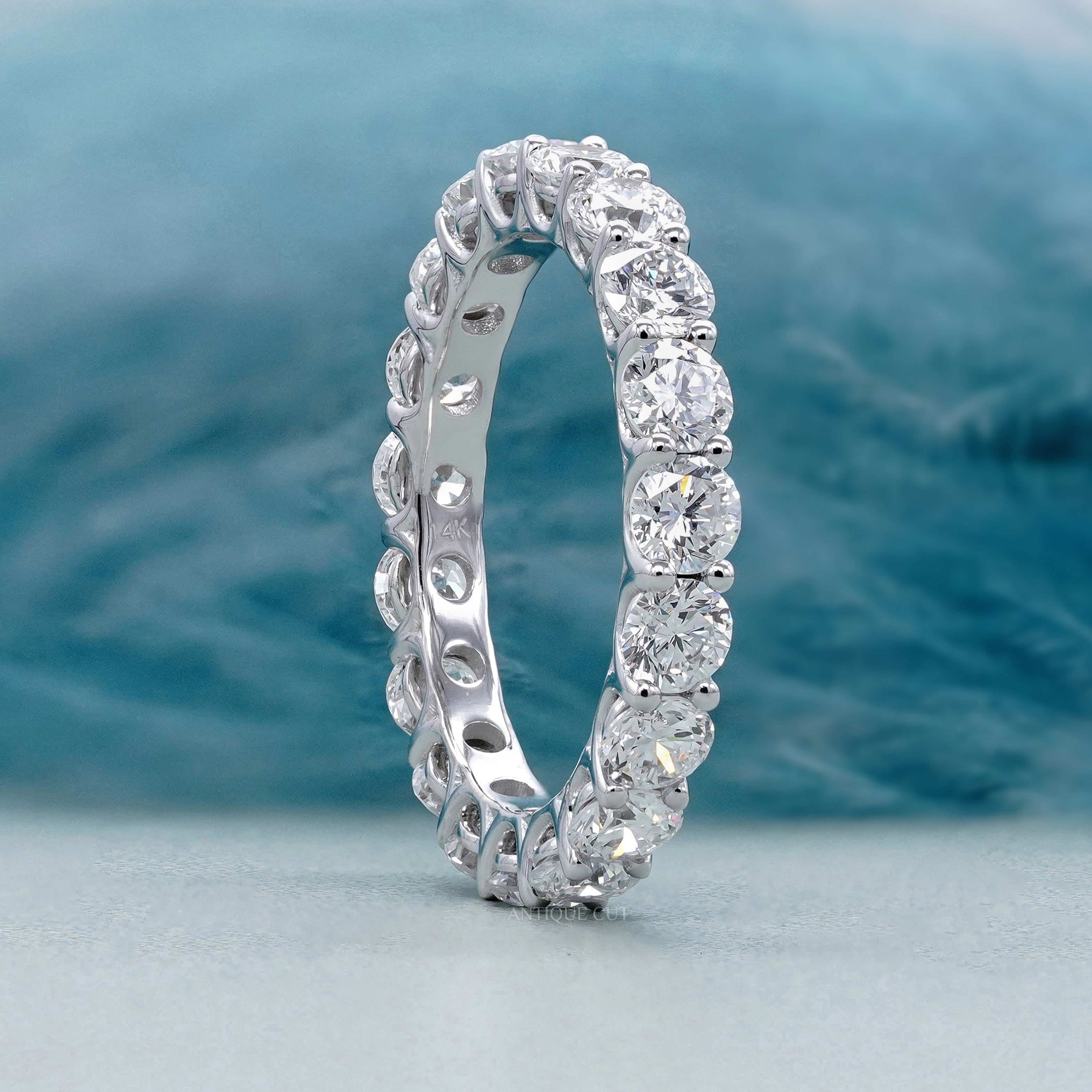 Round 3.80tcw Lab Grown Diamond Eternity Band Ring | IGI Certified D-E-F VVS–VS