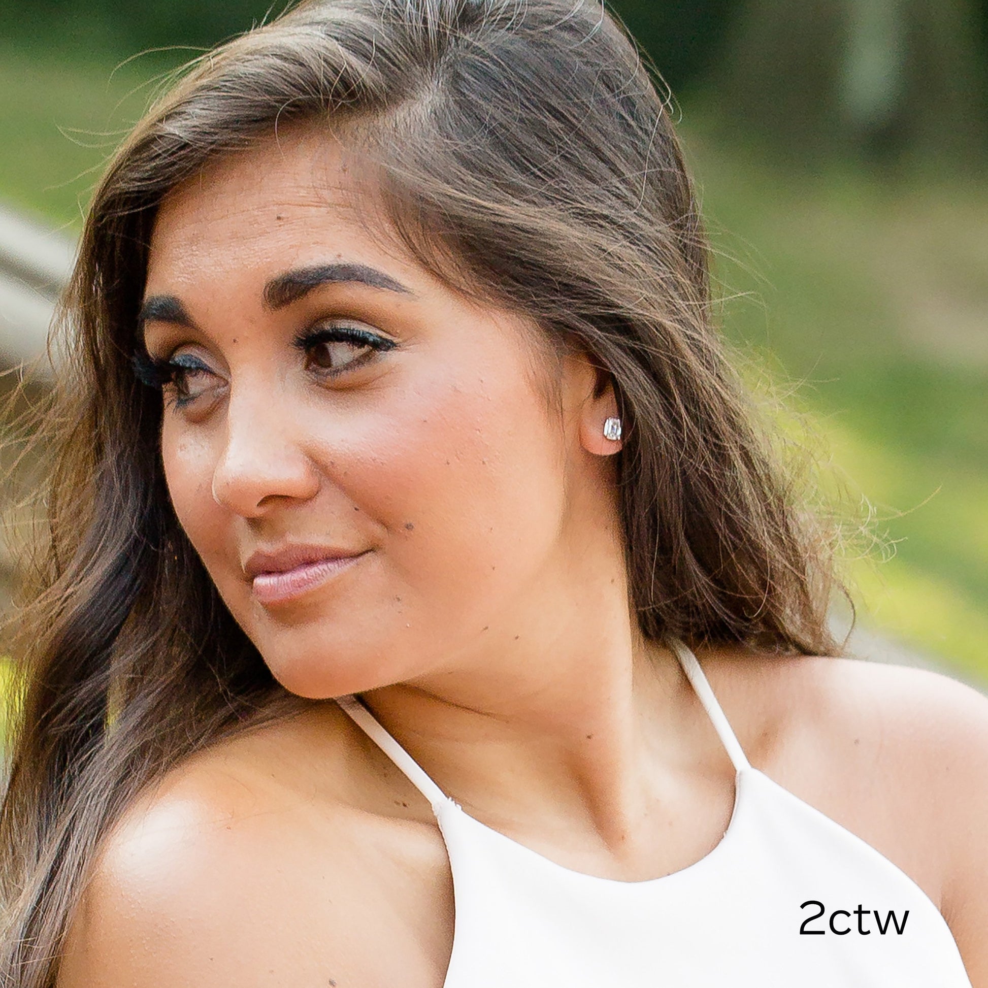 Emerald Cut Lab Grown Diamond Stud Earrings, EF Color, VS Clarity, IGI Certified