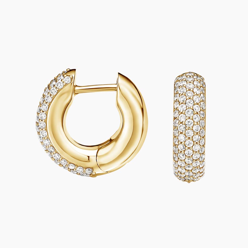 #Color_Yellow Gold_Huggie