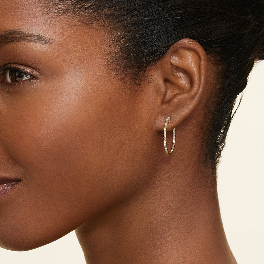 Whisper Baguette Diamond Hoop Earrings