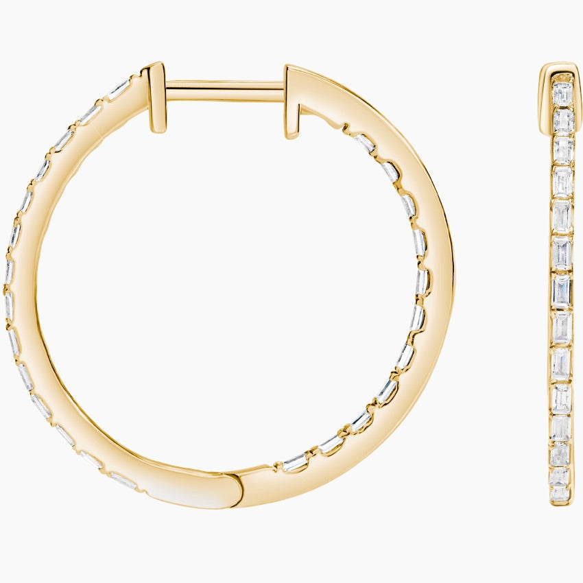Whisper Baguette Diamond Hoop Earrings