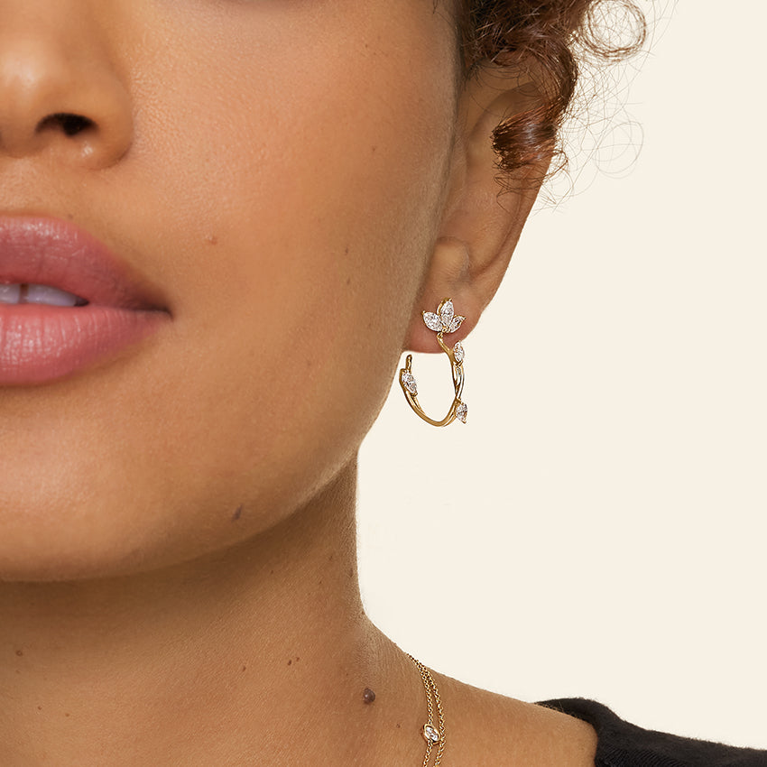 Willow Diamond Hoop Design Earrings