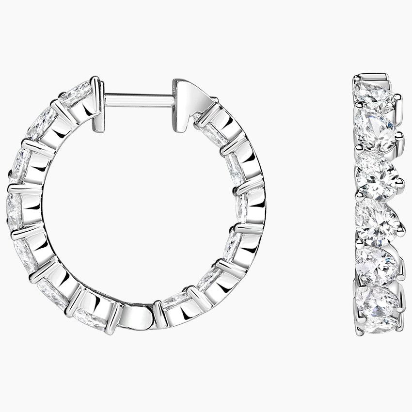 Pear Lab Grown Diamond Hoop Earrings, EF Color, VS Clarity, IGI Certified