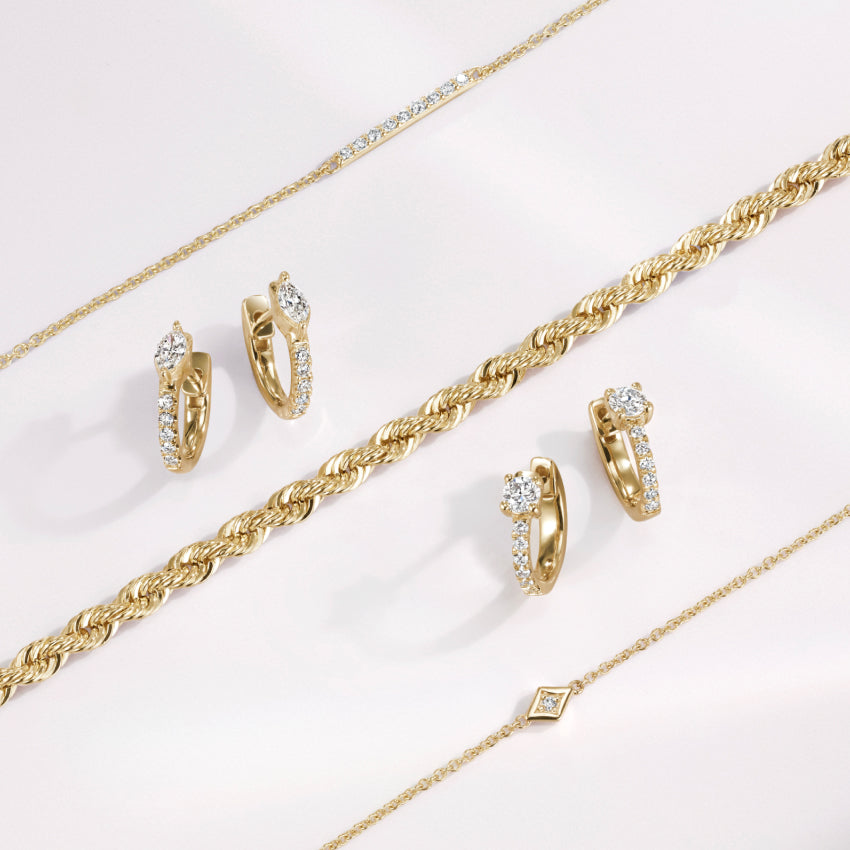 Taylor Marquise Lab Diamond Huggie Earrings