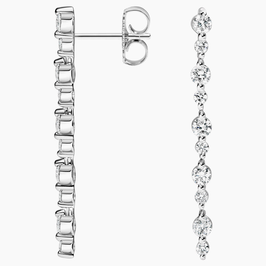 Round Lab Grown Diamond Marseille Drop Earrings, EF Color, VS Clarity, IGI Certified